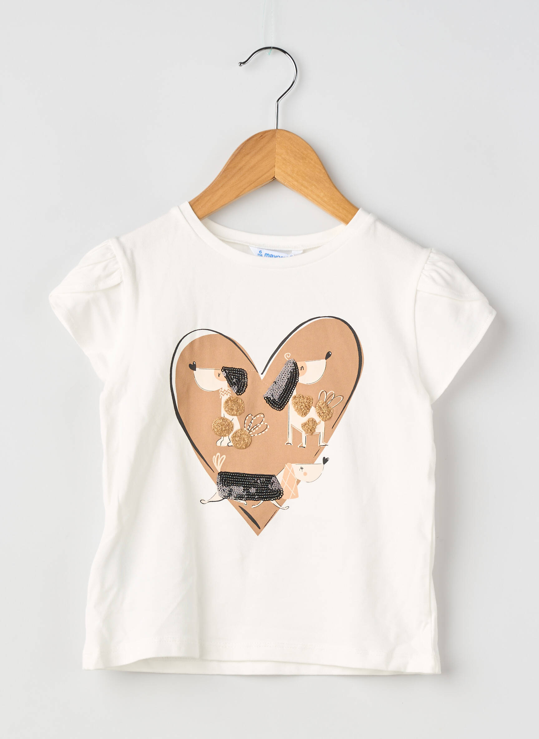 T-shirt stretch manches courtes blanc MAYORAL fille
