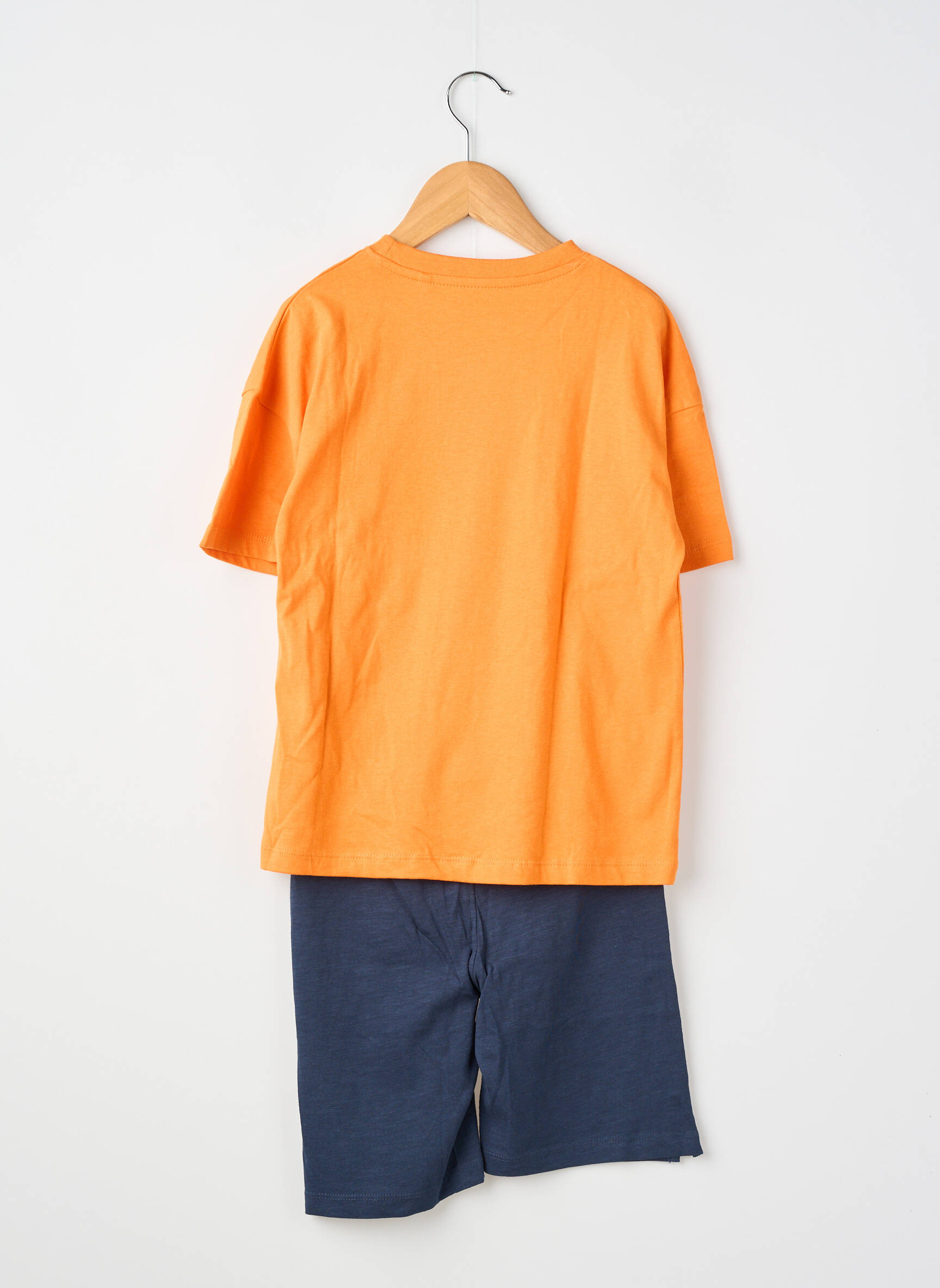 Ensemble short sérigraphie floquée orange ZY garçon