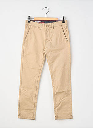 Pantalon chino tissage popeline taille ajustable beige TIFFOSI garçon