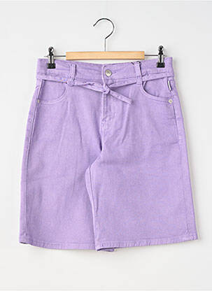 Bermuda stretch taille ajustable violet LE TEMPS DES CERISES fille