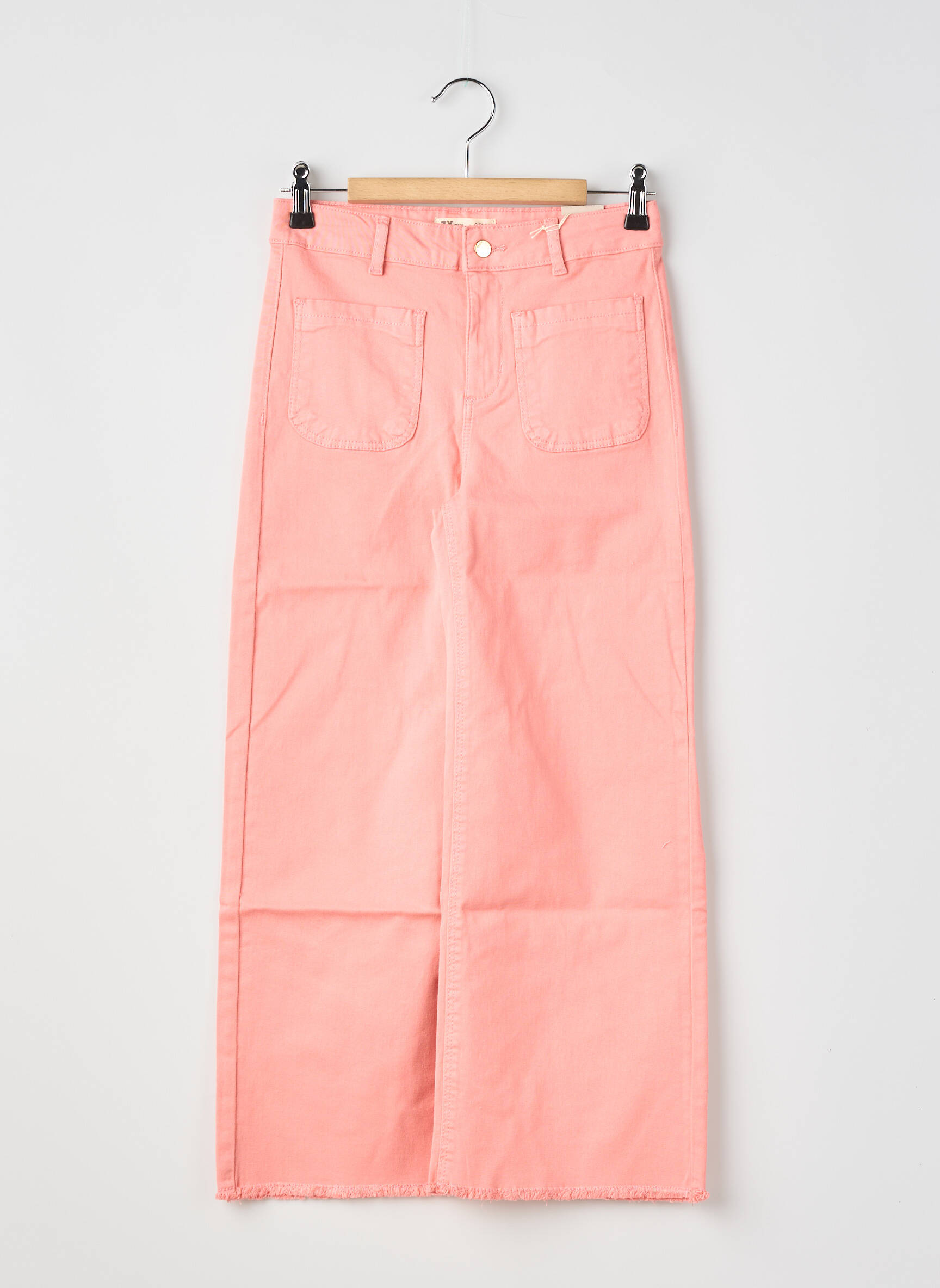 Jeans coupe large poches taille ajustable rose ZY fille