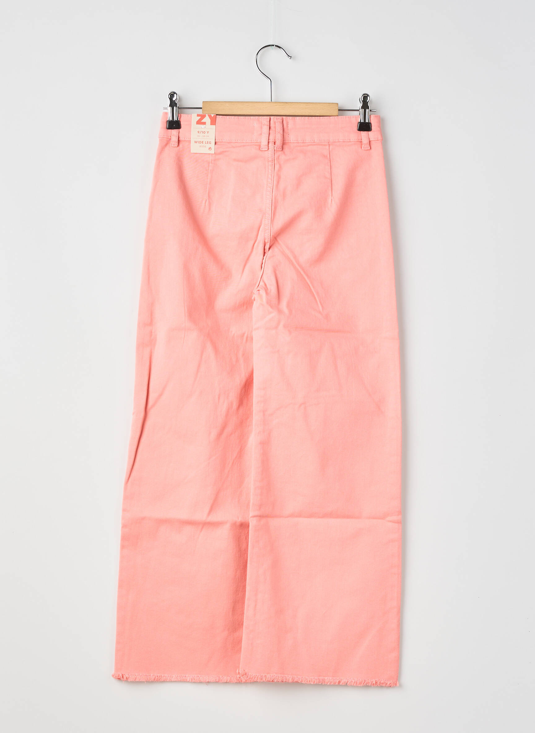 Jeans coupe large poches taille ajustable rose ZY fille
