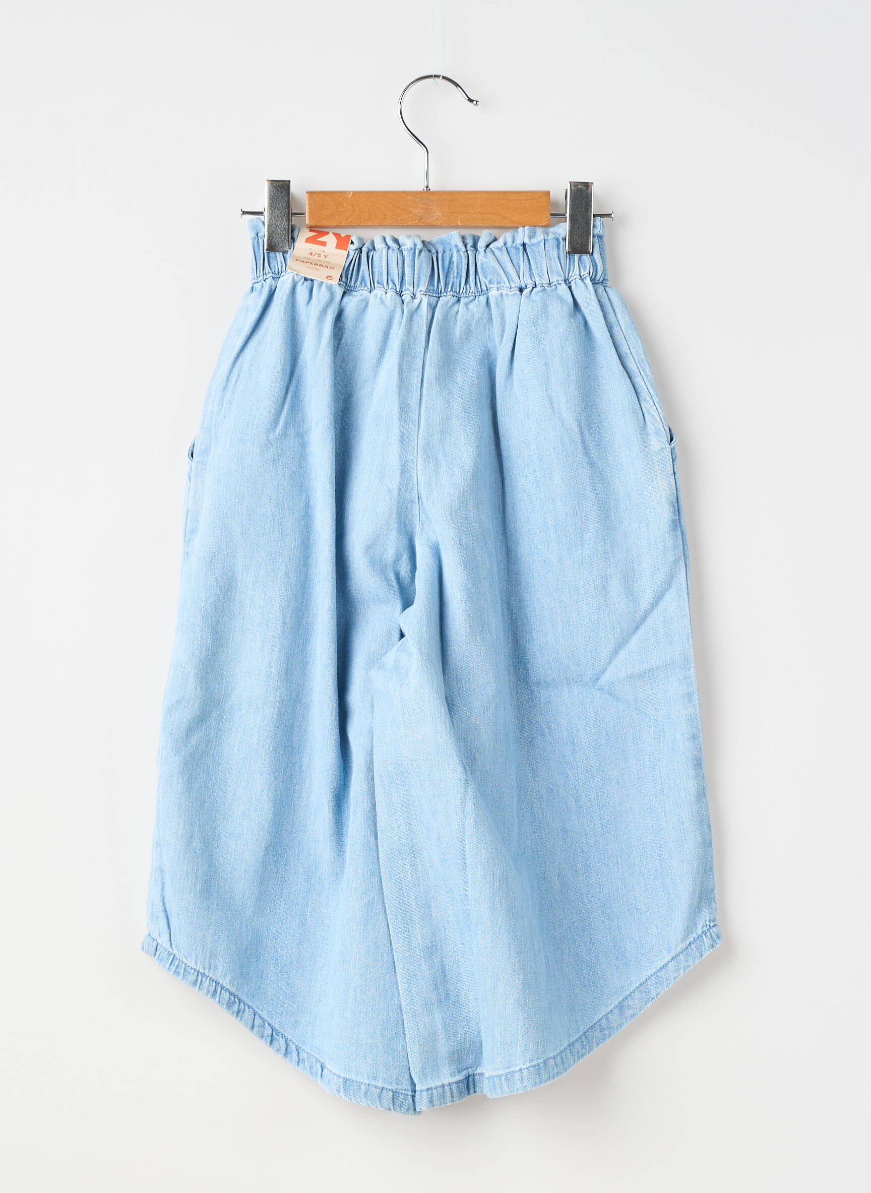 Jeans coupe large stretch taille ajustable bleu ZY fille