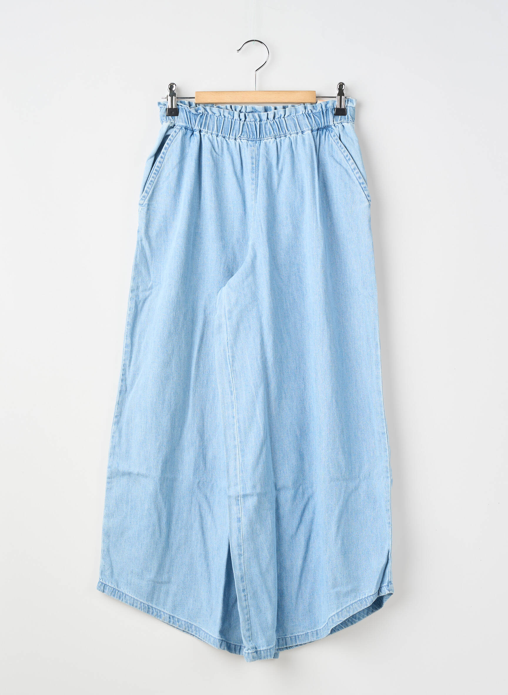 Jeans coupe large stretch taille ajustable bleu ZY fille