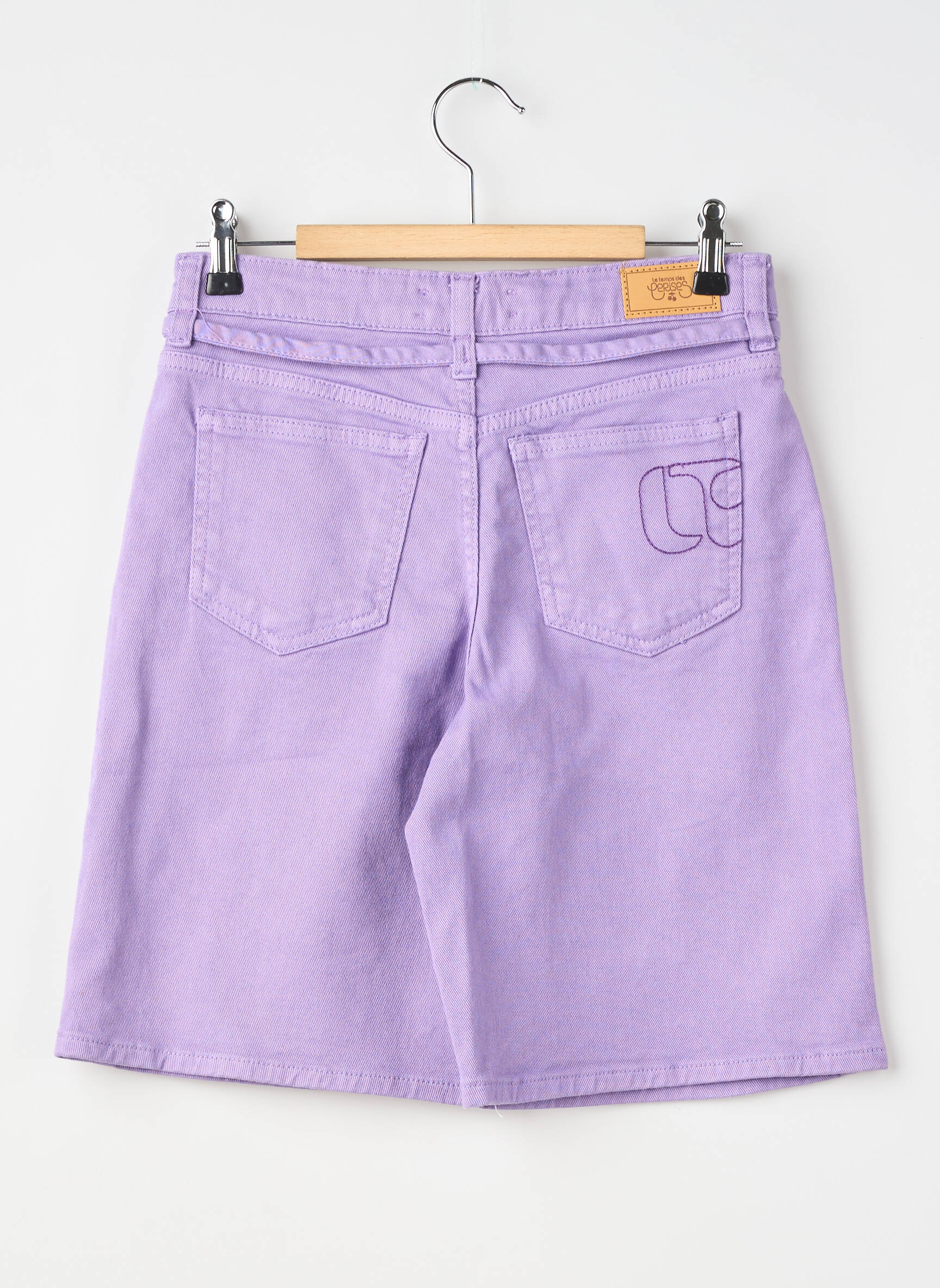 Bermuda stretch taille ajustable violet LE TEMPS DES CERISES fille