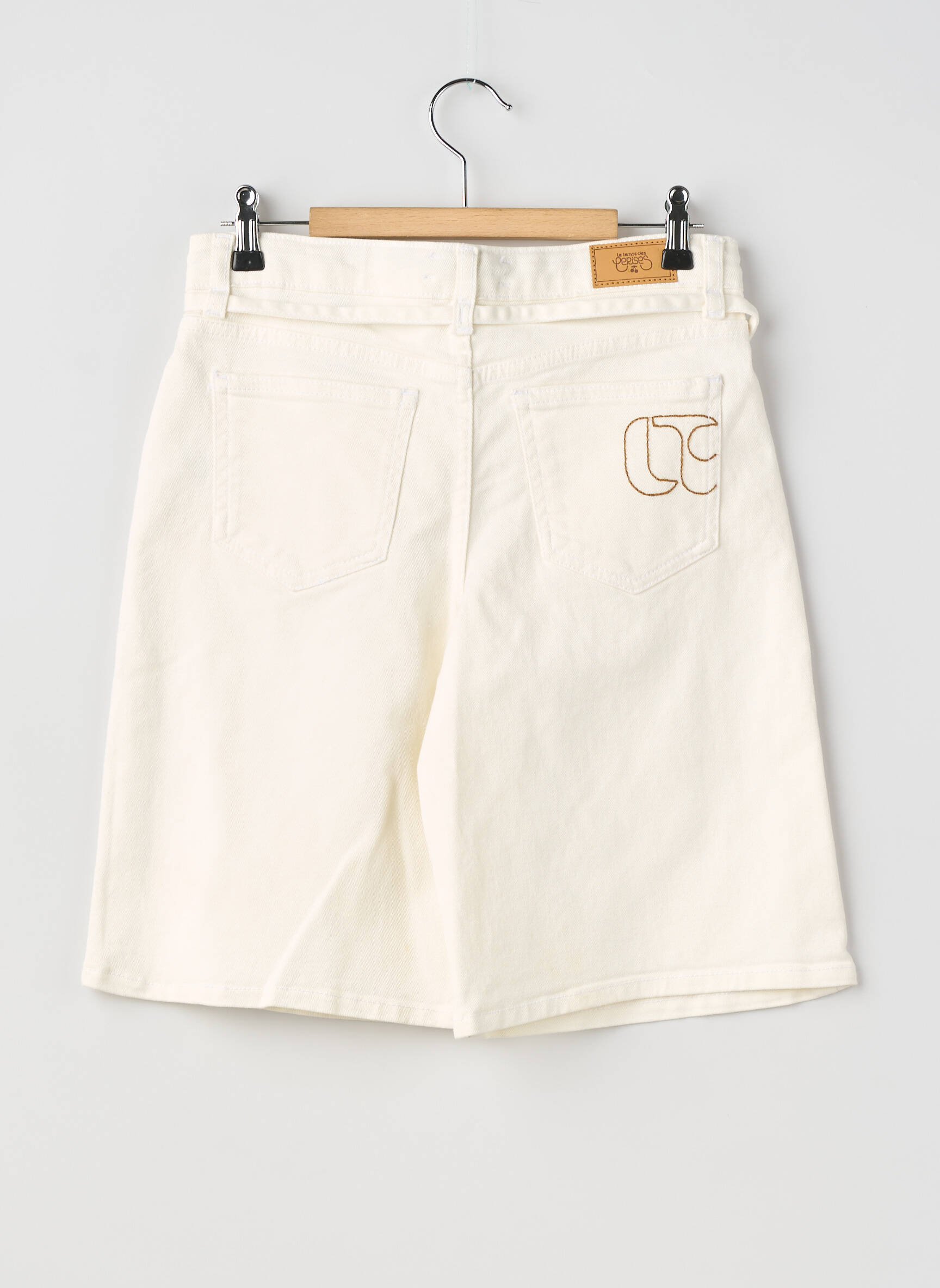 Bermuda stretch taille ajustable blanc LE TEMPS DES CERISES fille