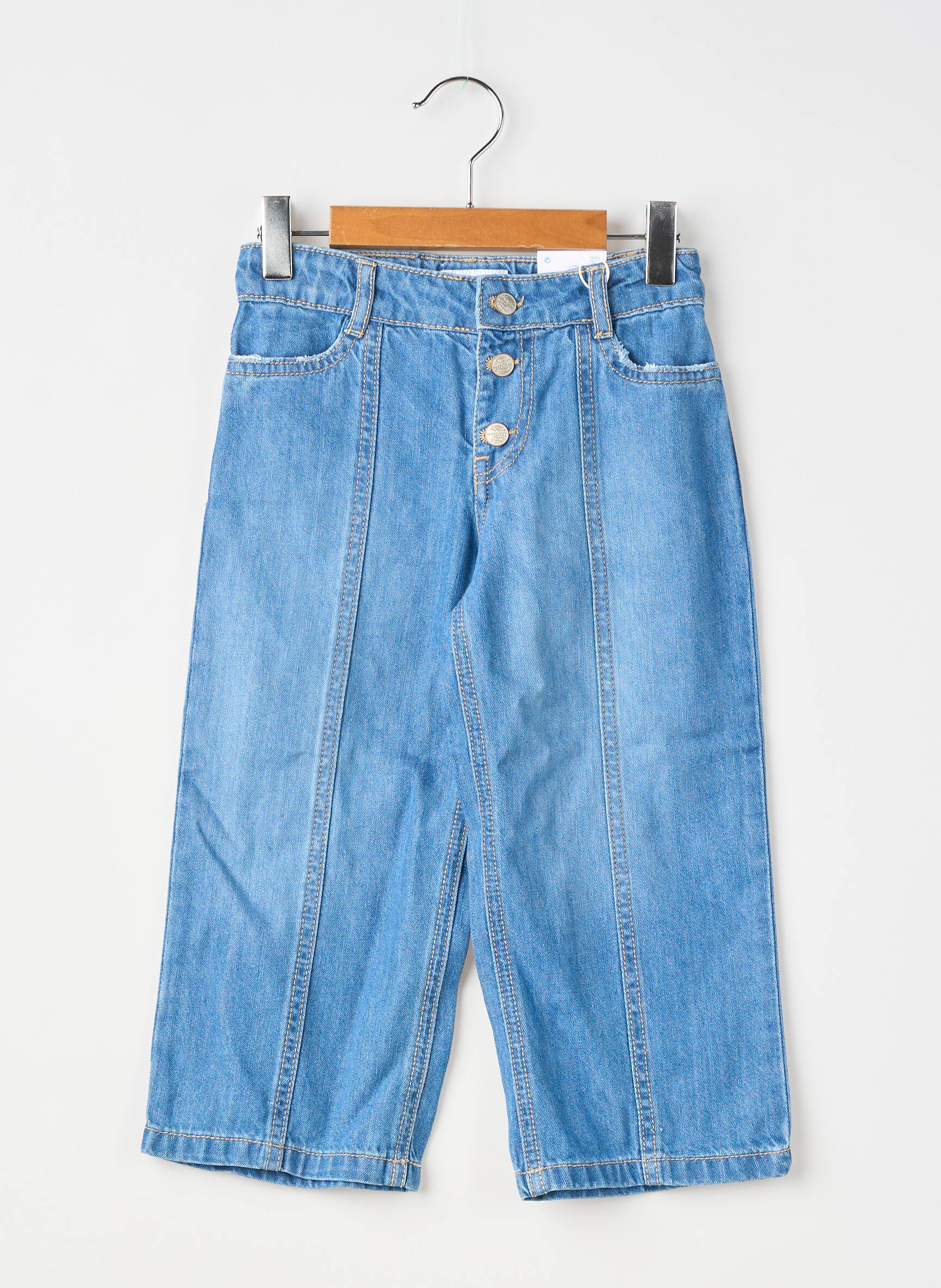 Jeans coupe large stretch taille ajustable bleu MAYORAL fille