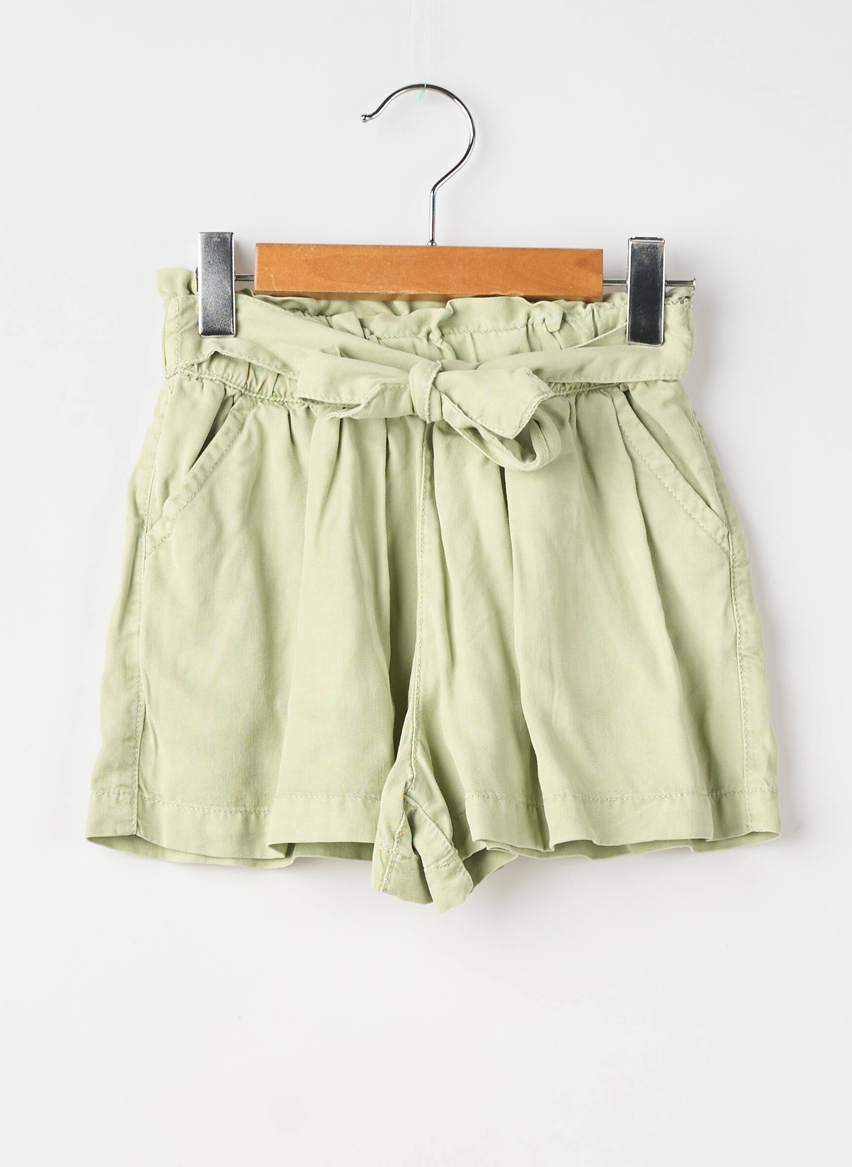 Short poches taille ajustable vert ZY fille