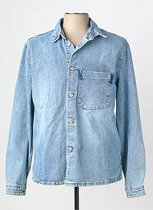 Veste casual fermeture boutonnée sur le devant bleu I8 DENIM homme