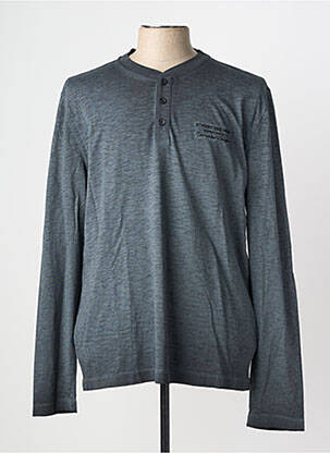 T-shirt col tunisien manches longues gris STREET ONE homme