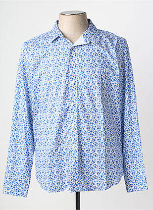 Chemise manches longues coupe droite bleu YVES ENZO homme