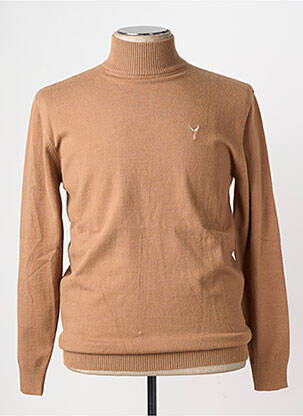 Pull col roulé stretch manches longues marron YVES ENZO homme