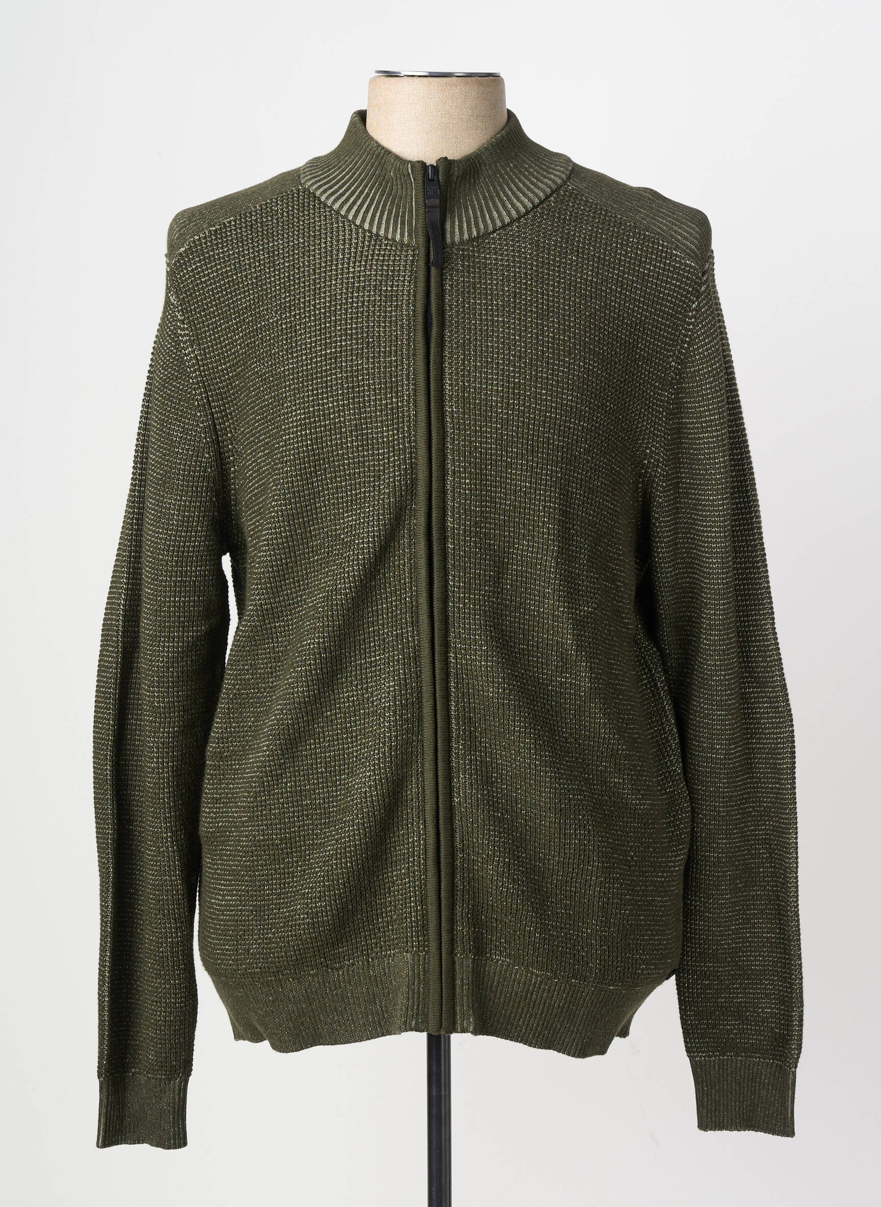 Gilet manches longues tissage chiné vert STREET ONE homme