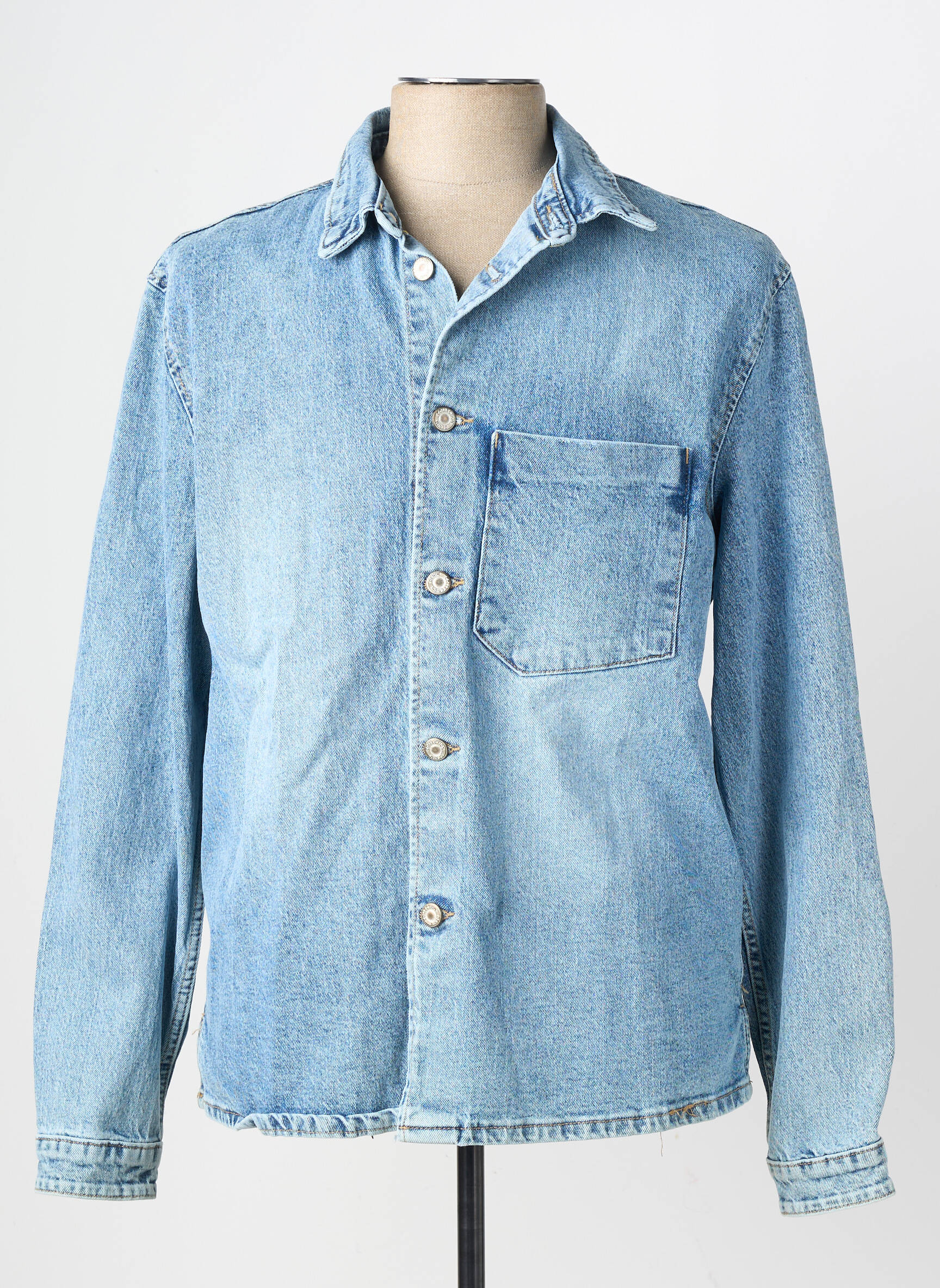 Veste casual fermeture boutonnée sur le devant bleu I8 DENIM homme