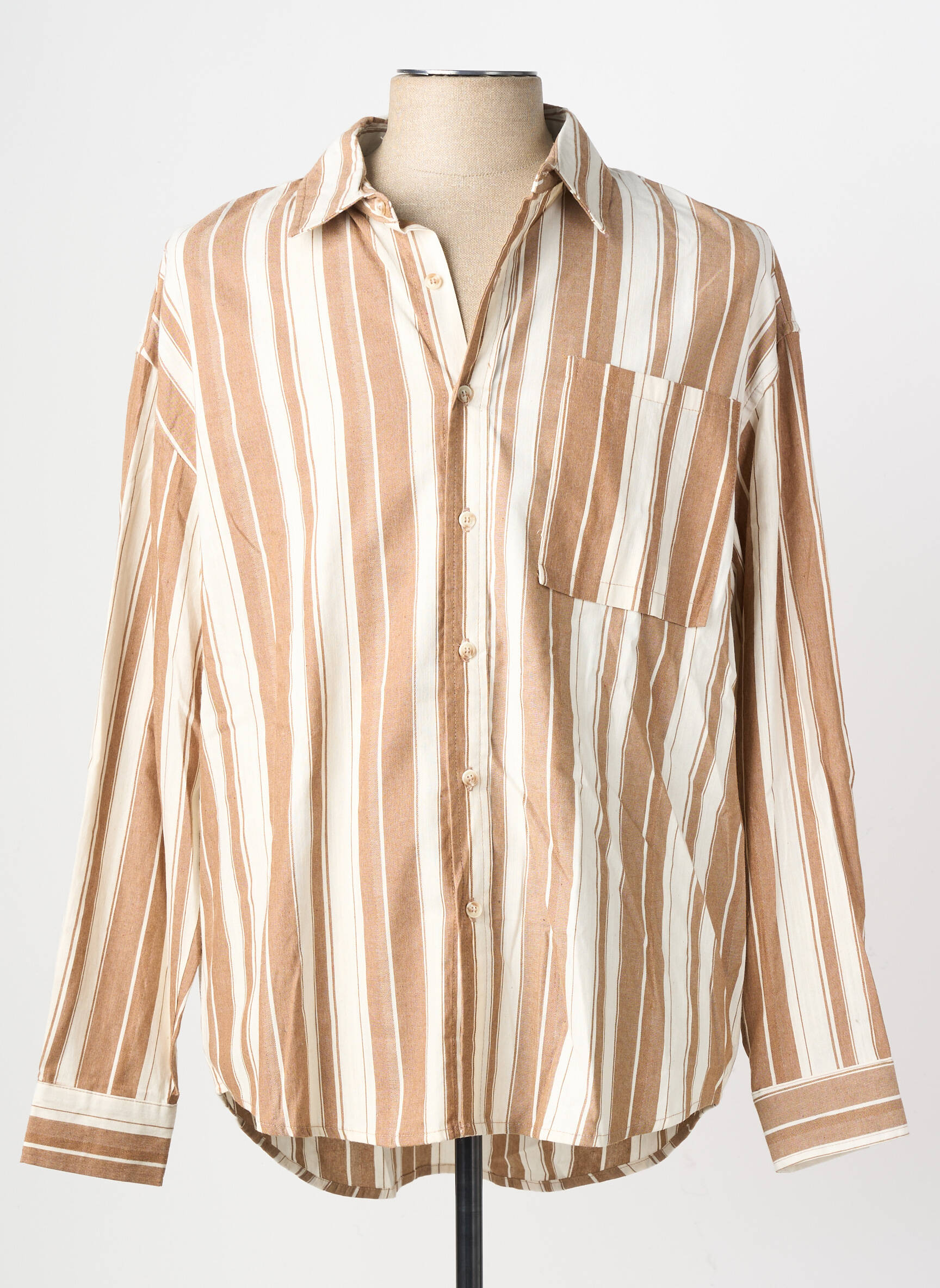 Chemise manches longues poches marron FRILIVIN homme