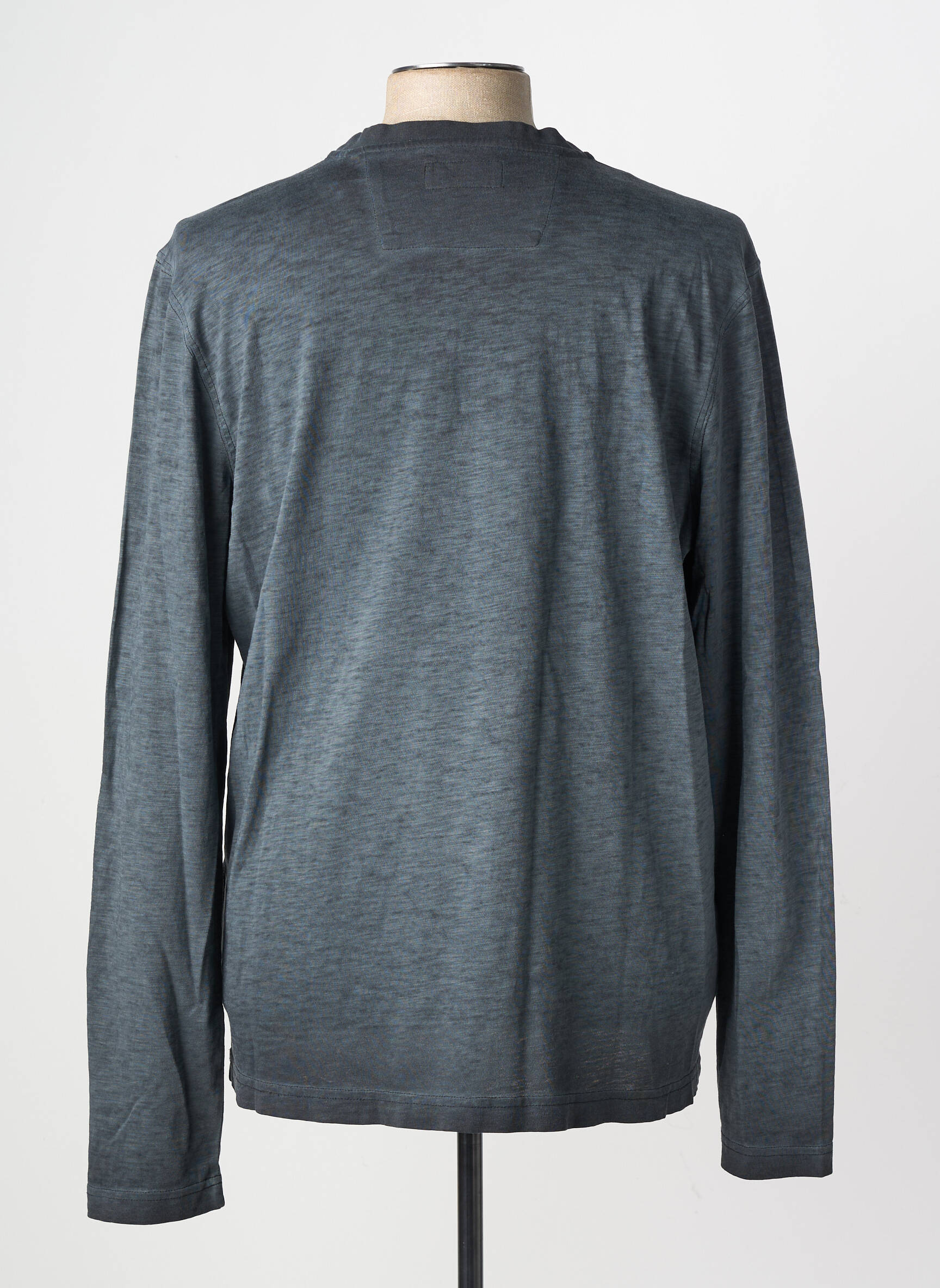 T-shirt col tunisien manches longues gris STREET ONE homme
