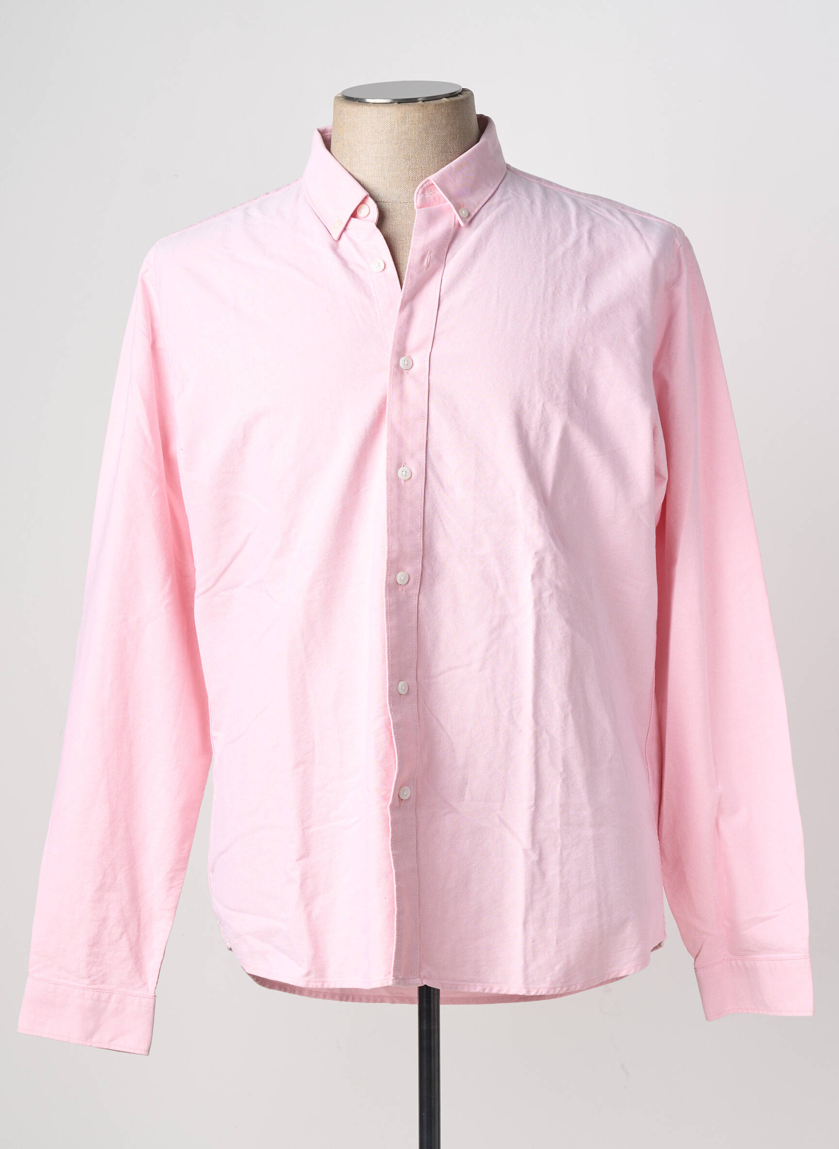 Chemise manches longues coupe droite rose YVES ENZO homme