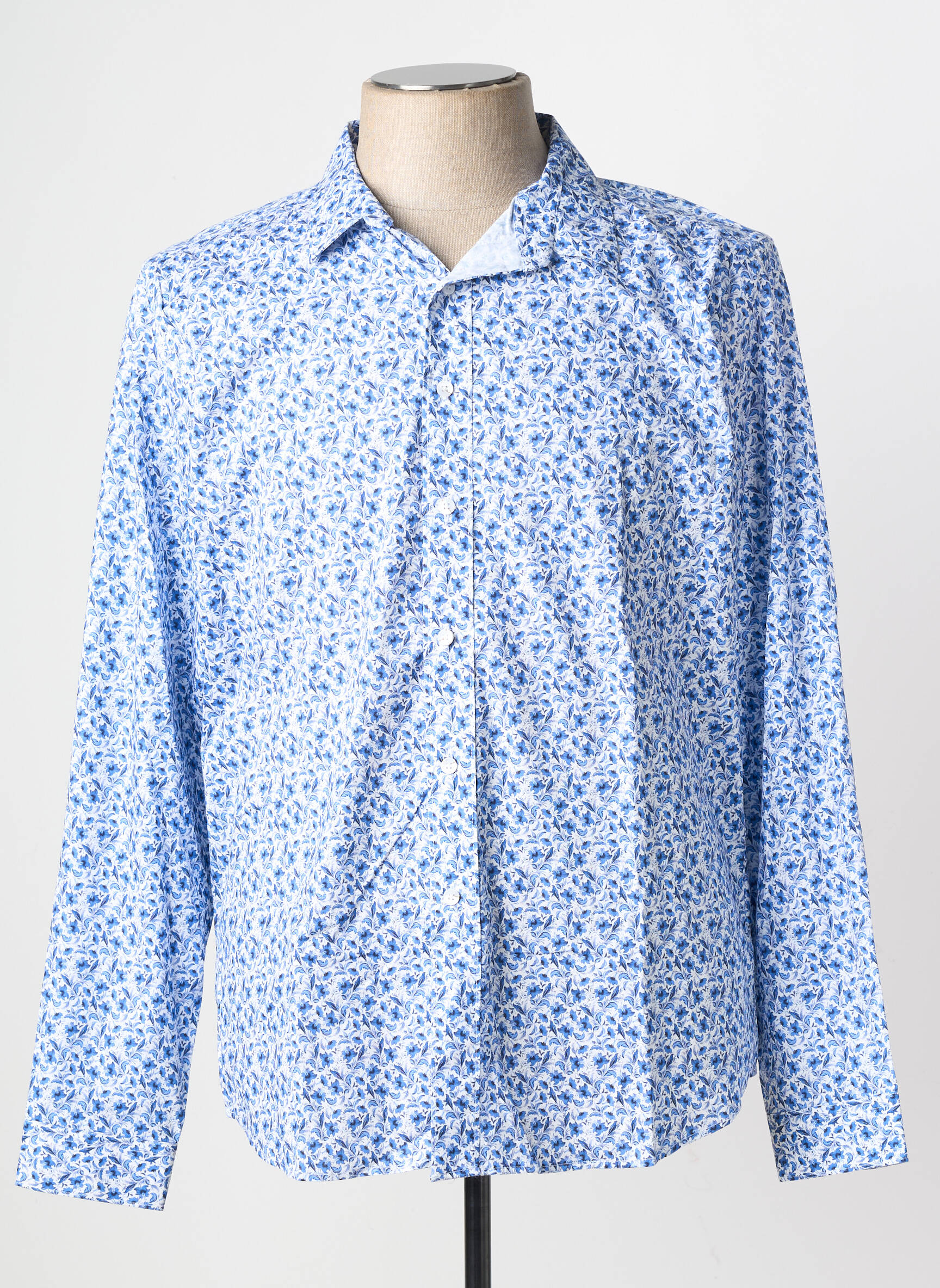 Chemise manches longues coupe droite bleu YVES ENZO homme