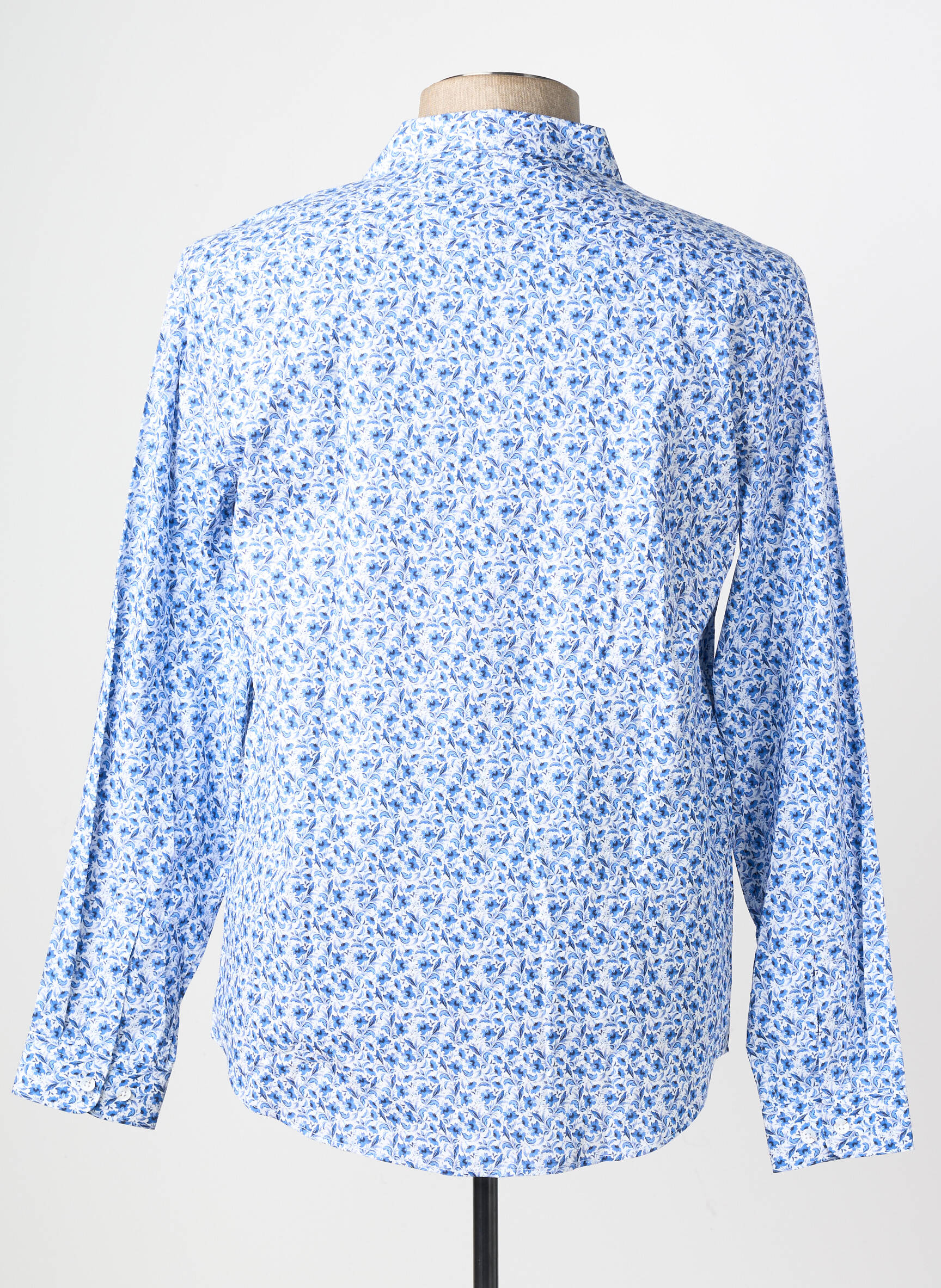 Chemise manches longues coupe droite bleu YVES ENZO homme