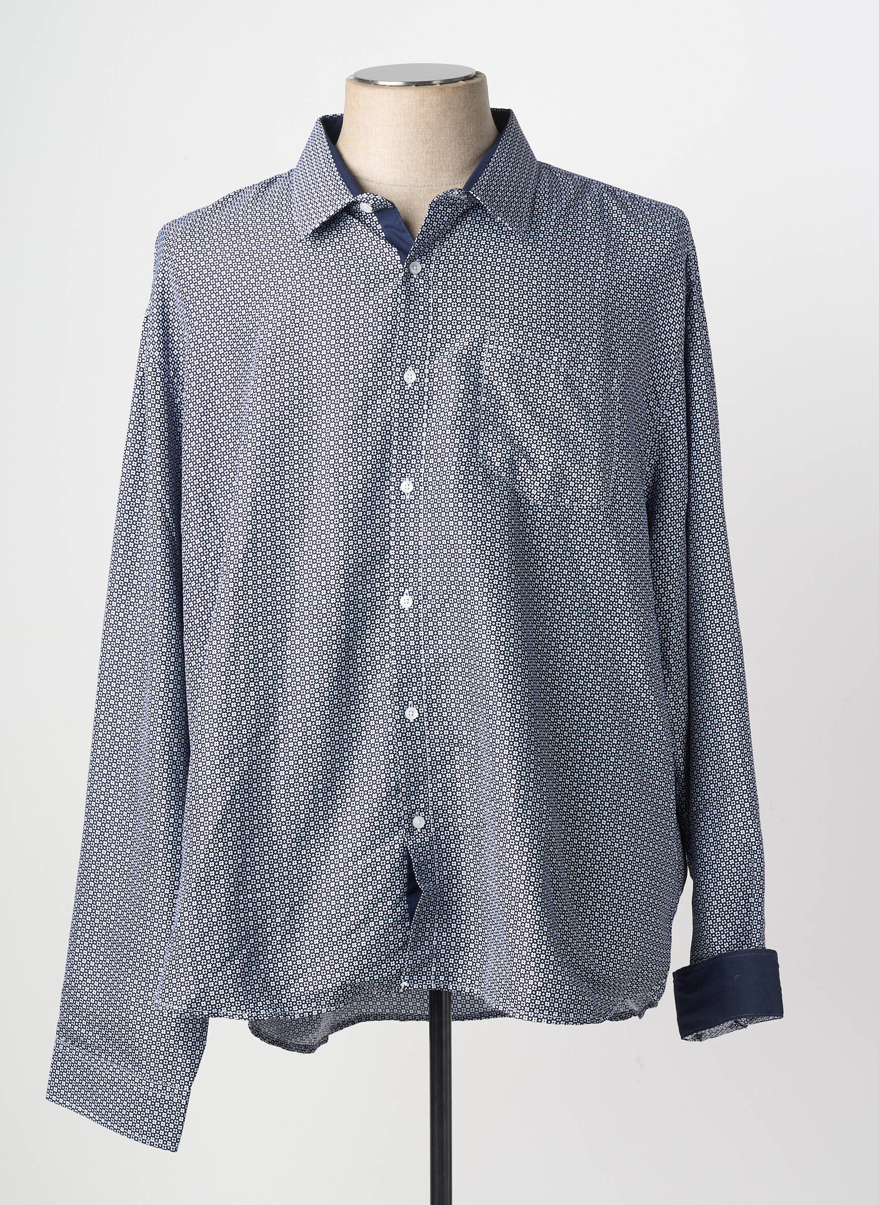 Chemise manches longues poches bleu YVES ENZO homme