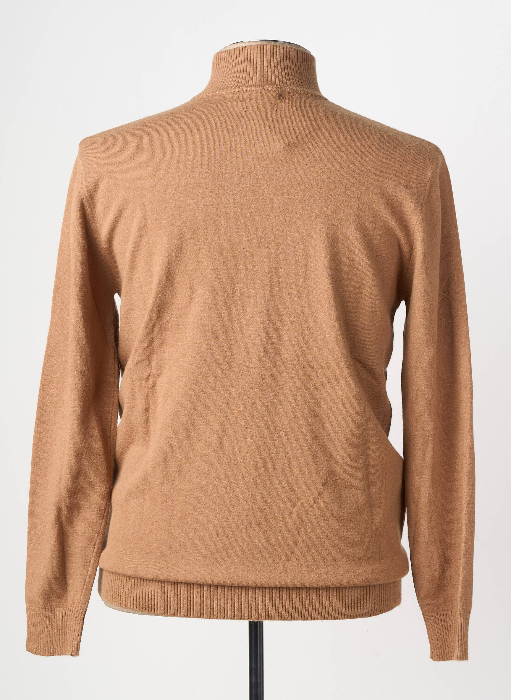 Pull col roulé stretch manches longues marron YVES ENZO homme
