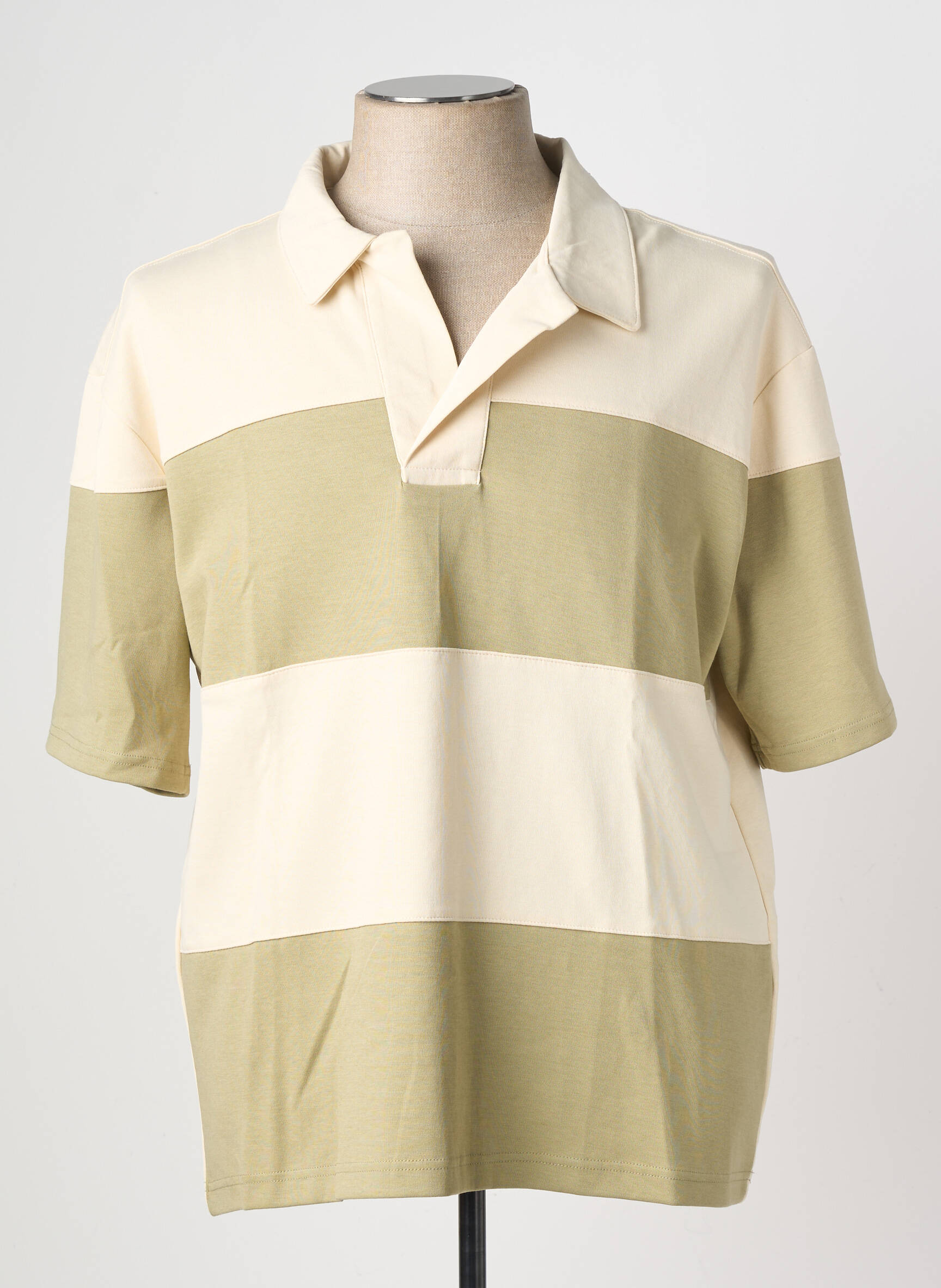 Polo tissage jersey manches courtes beige EXTRA PARIS homme