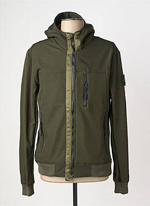 Blouson finition intérieure doublure polaire vert JUST KEY homme