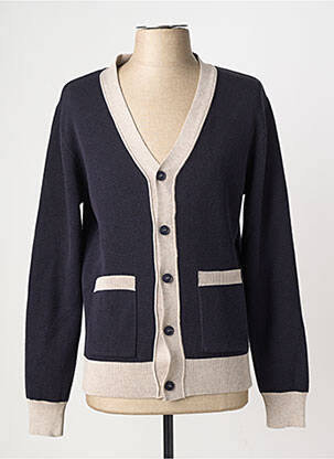Gilet manches longues col v bleu ARMITA homme