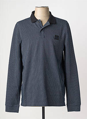 Polo tissage chiné manches longues bleu STREET ONE homme