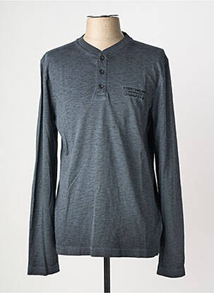 T-shirt col tunisien manches longues gris STREET ONE homme