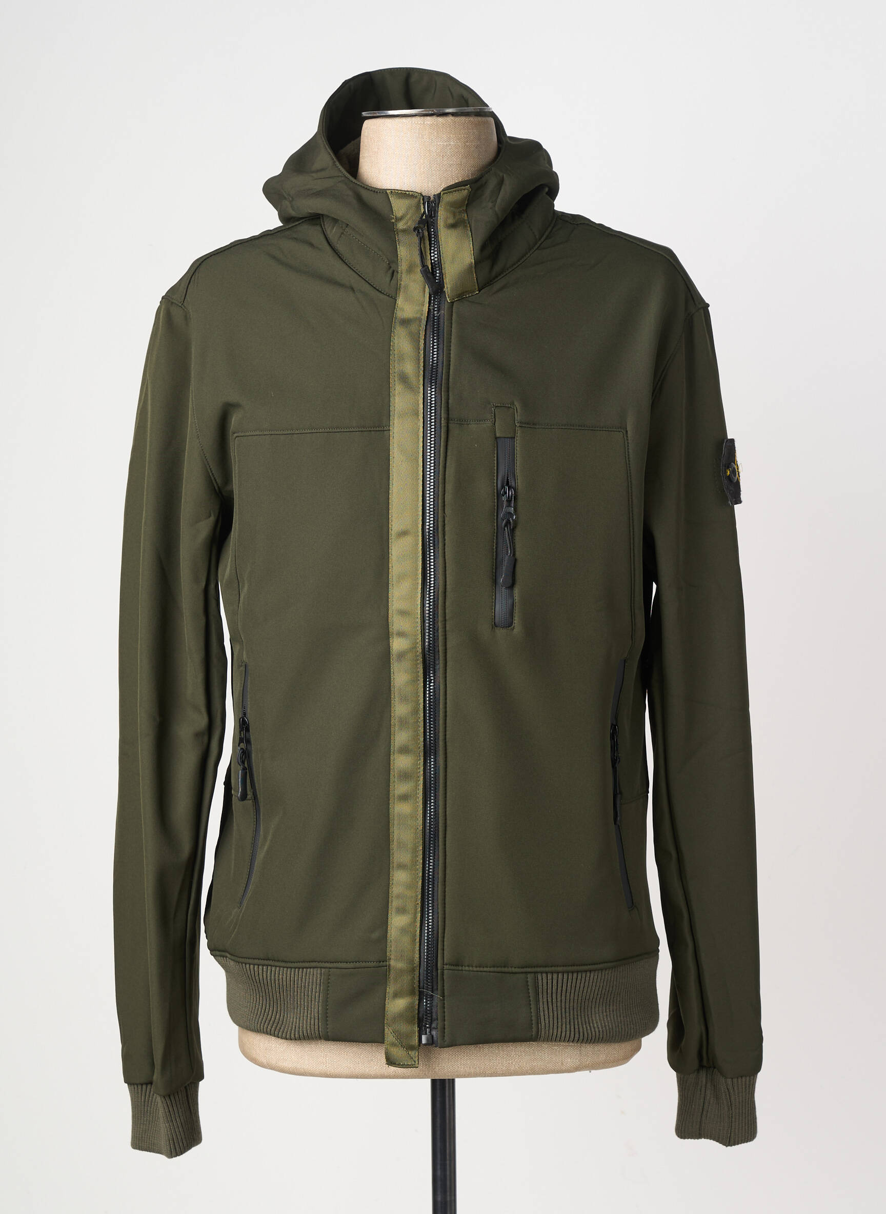 Blouson finition intérieure doublure polaire vert JUST KEY homme