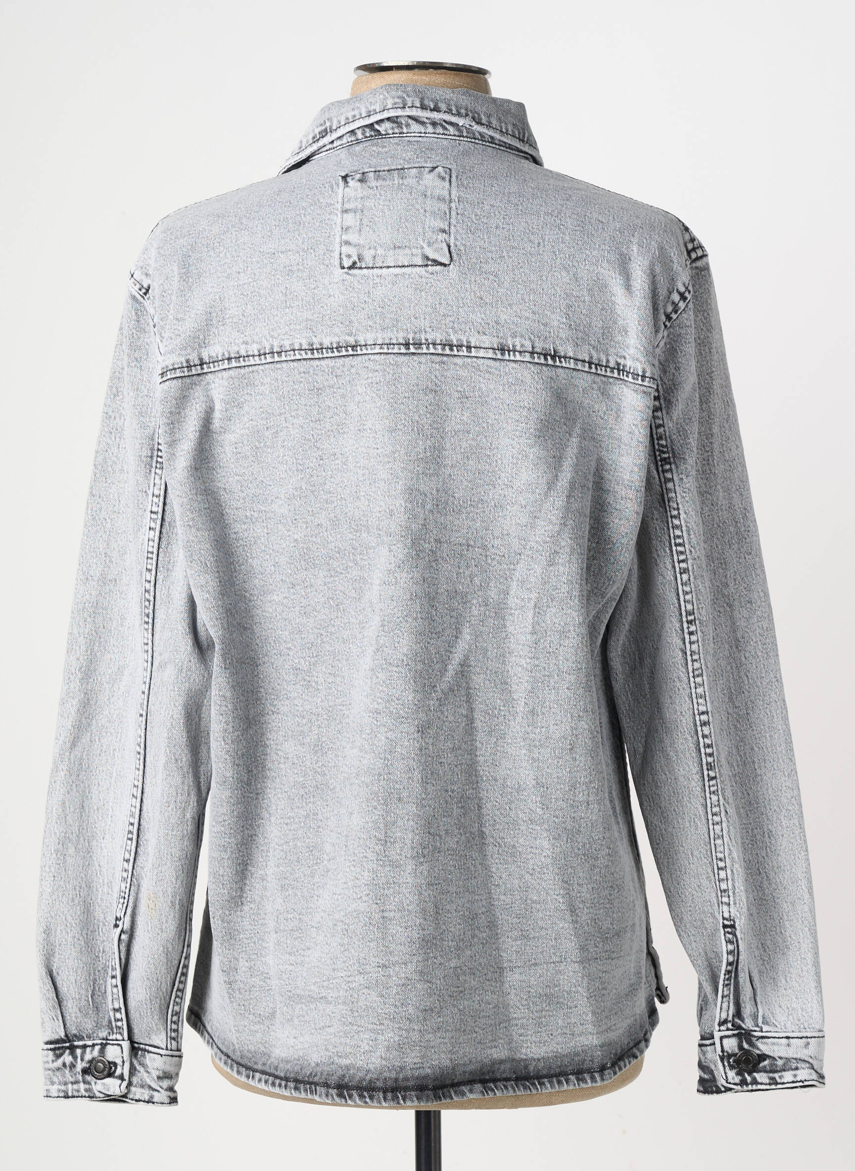 Chemise manches longues poches gris I8 DENIM homme