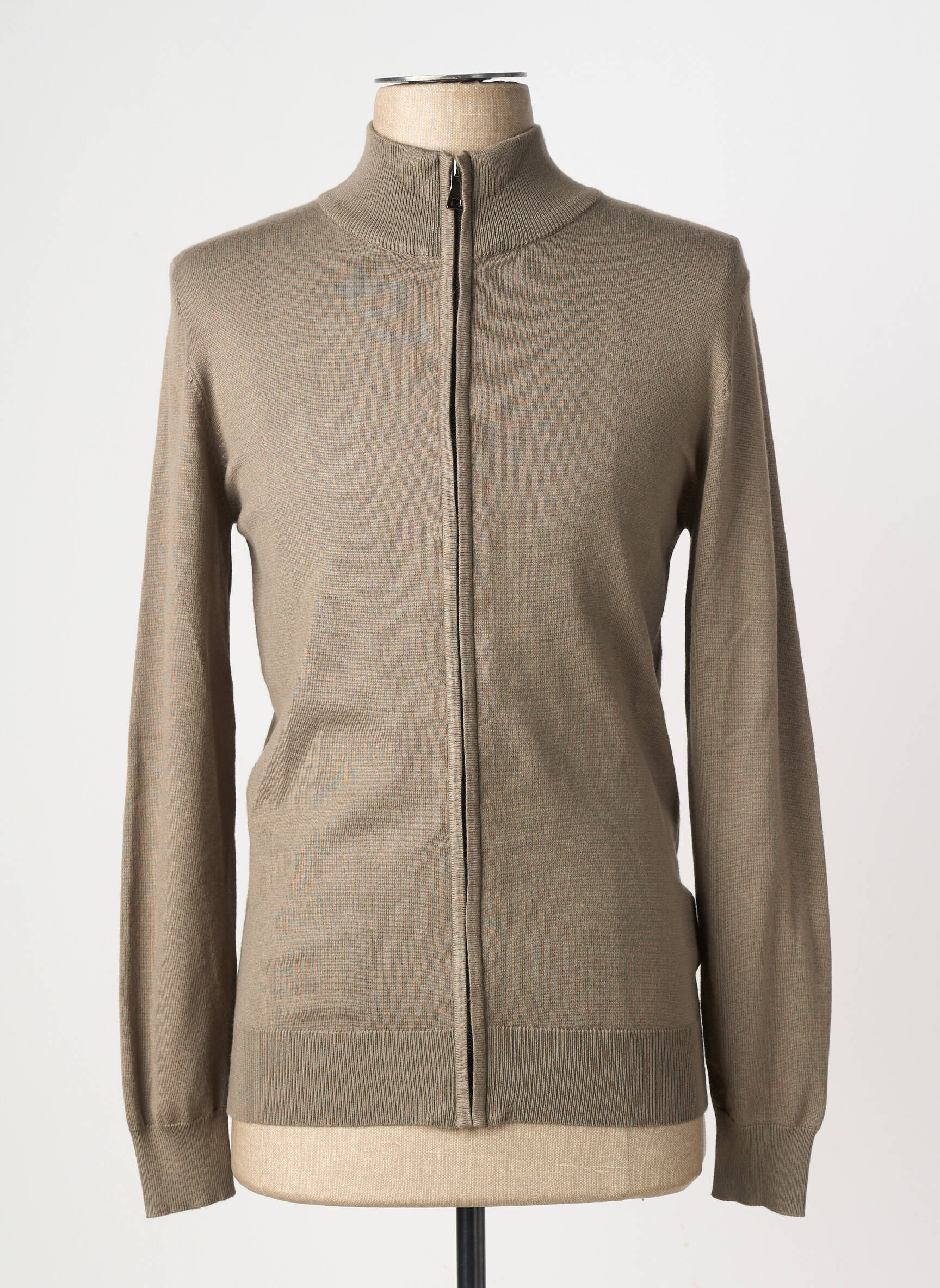 Gilet manches longues maille fine vert FRILIVIN homme