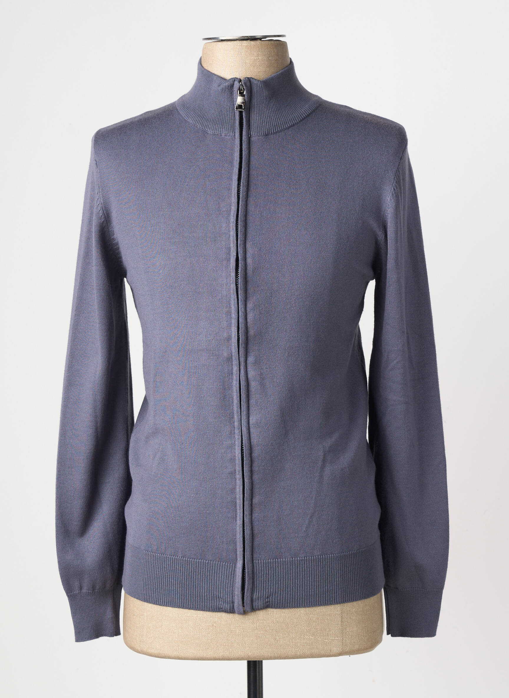 Gilet manches longues maille fine bleu FRILIVIN homme
