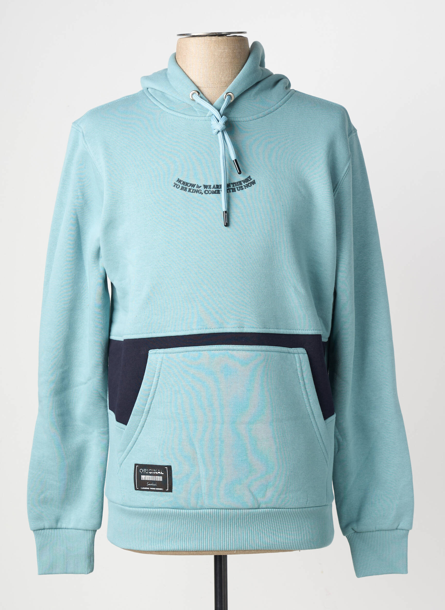 Sweat-shirt à capuche poches manches longues bleu ARMITA homme