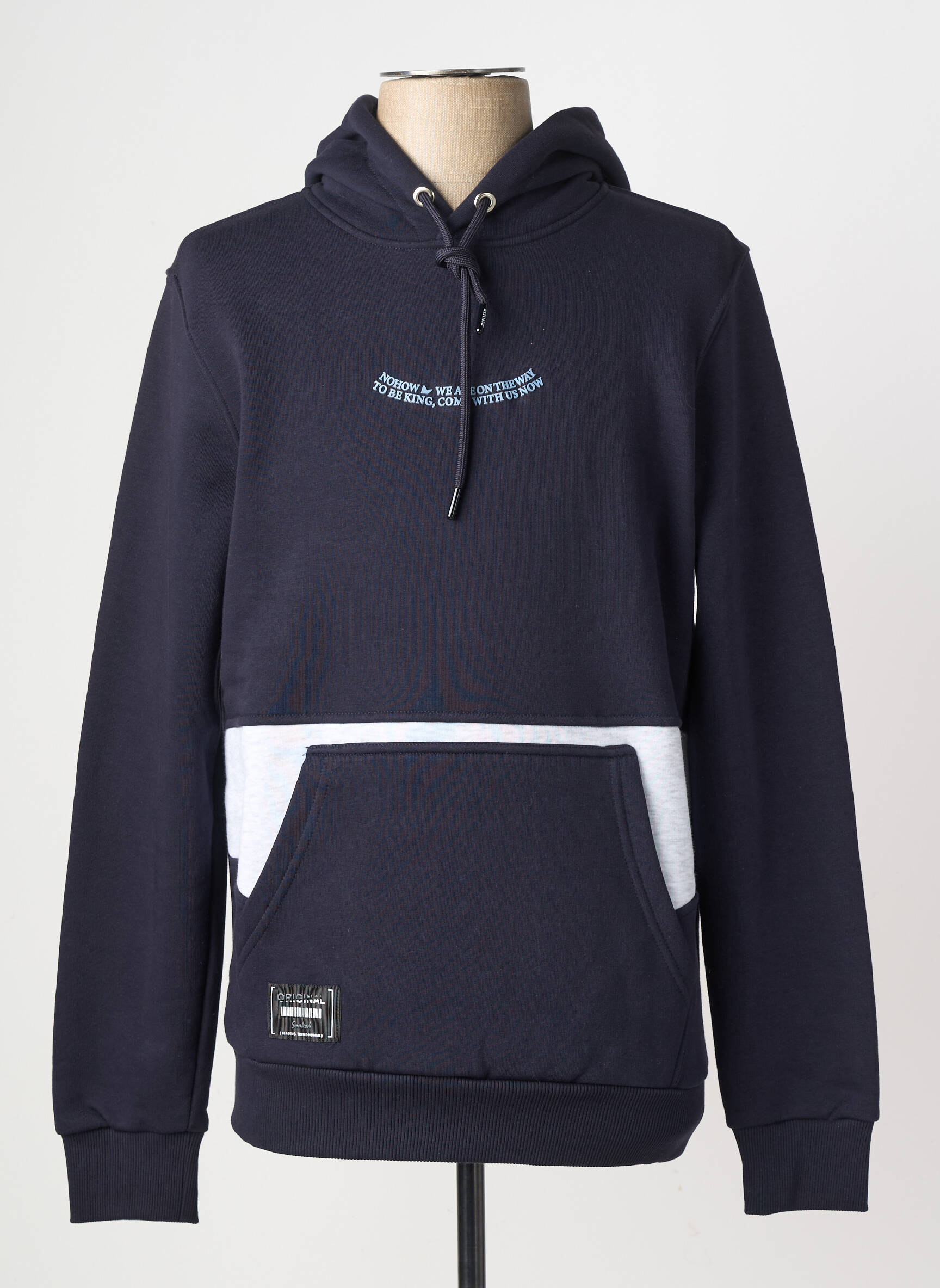 Sweat-shirt à capuche poches manches longues bleu ARMITA homme