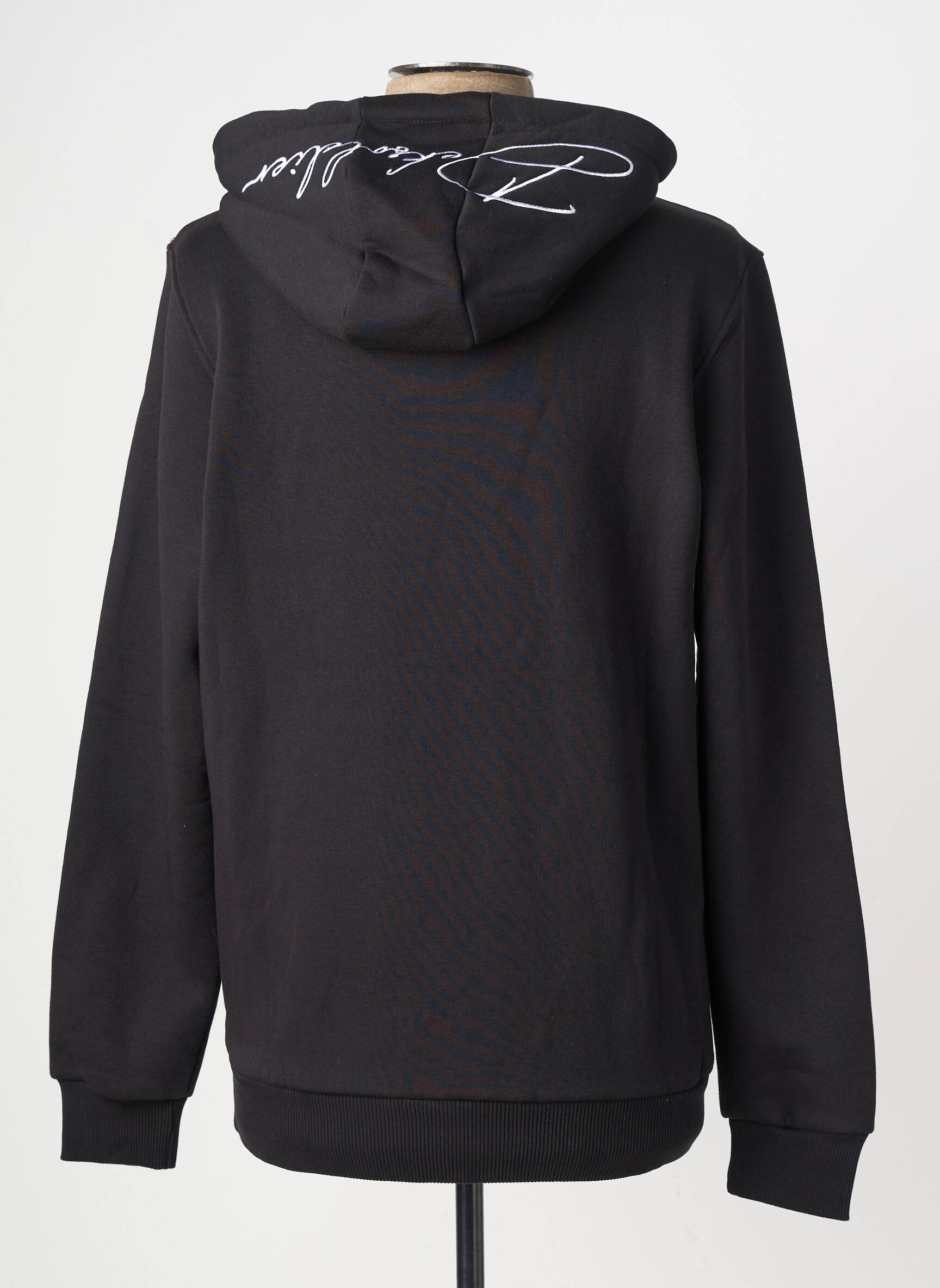 Sweat-shirt à capuche broderie manches longues noir DEKSOLDIER homme