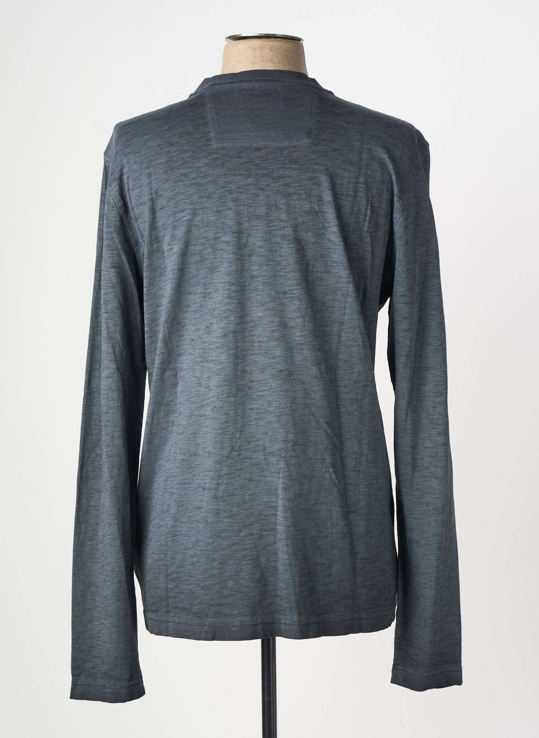 T-shirt col tunisien manches longues gris STREET ONE homme