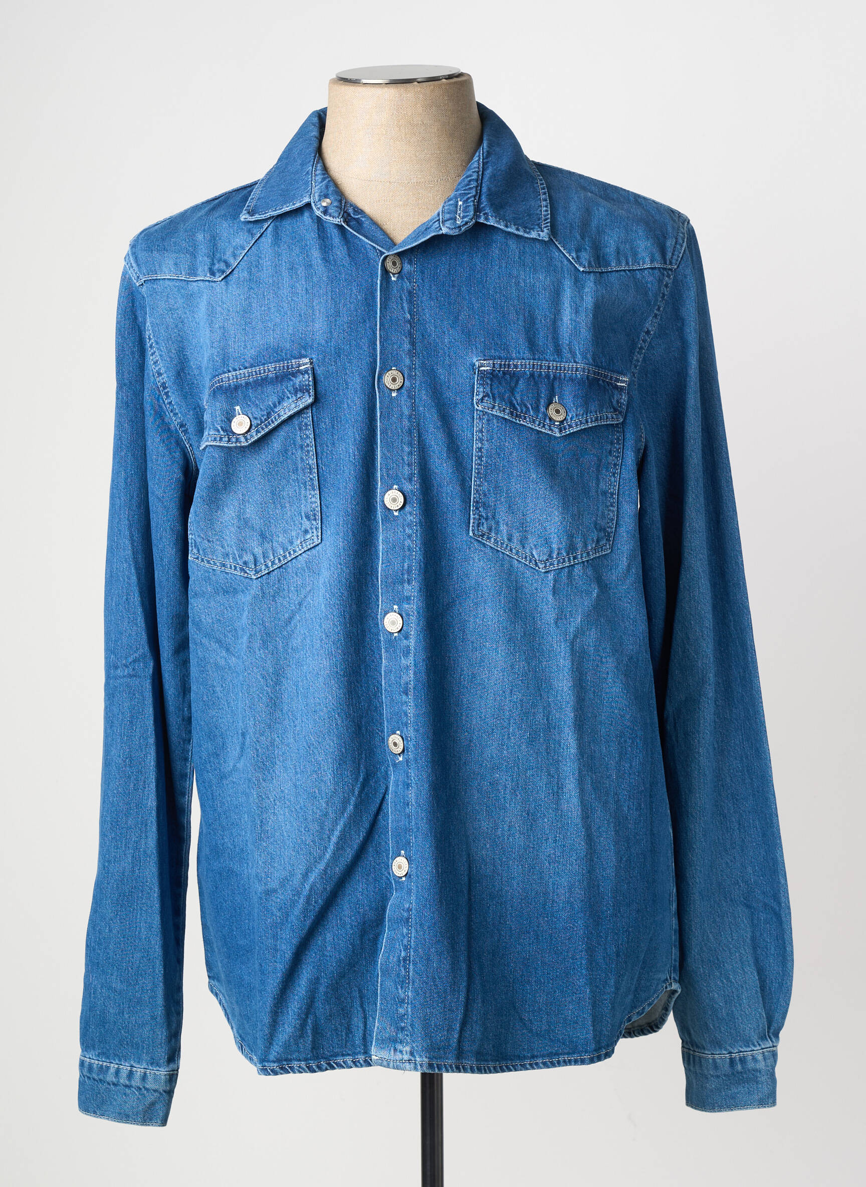 Chemise manches longues poches bleu ARMITA homme