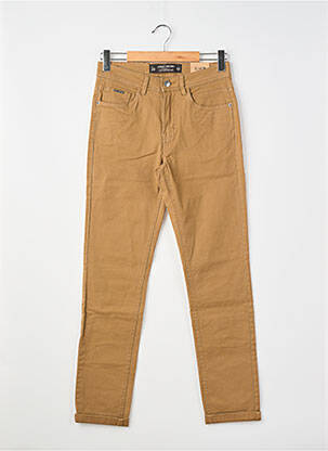 Pantalon slim fermeture zippée sous rabat boutonné taille normale marron STREET ONE homme