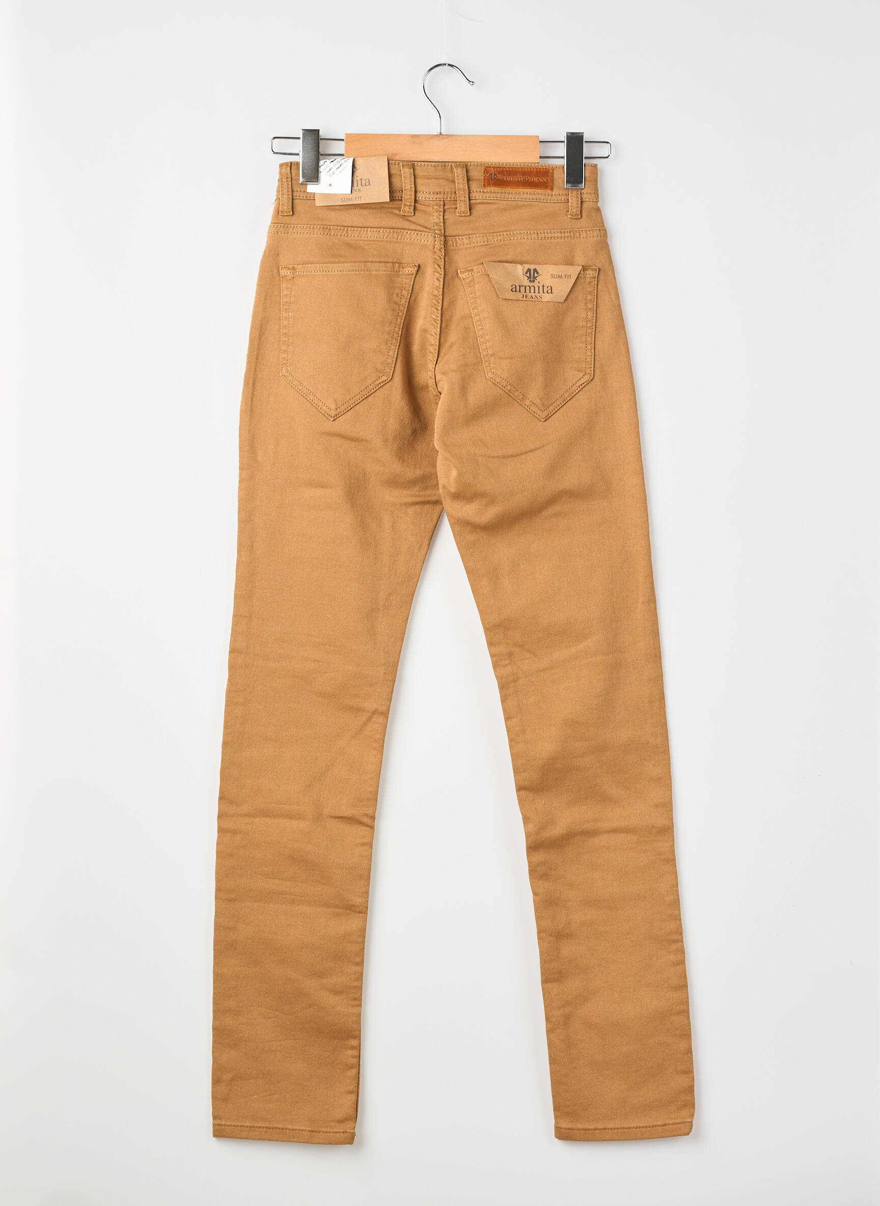 Pantalon slim stretch taille normale marron ARMITA femme