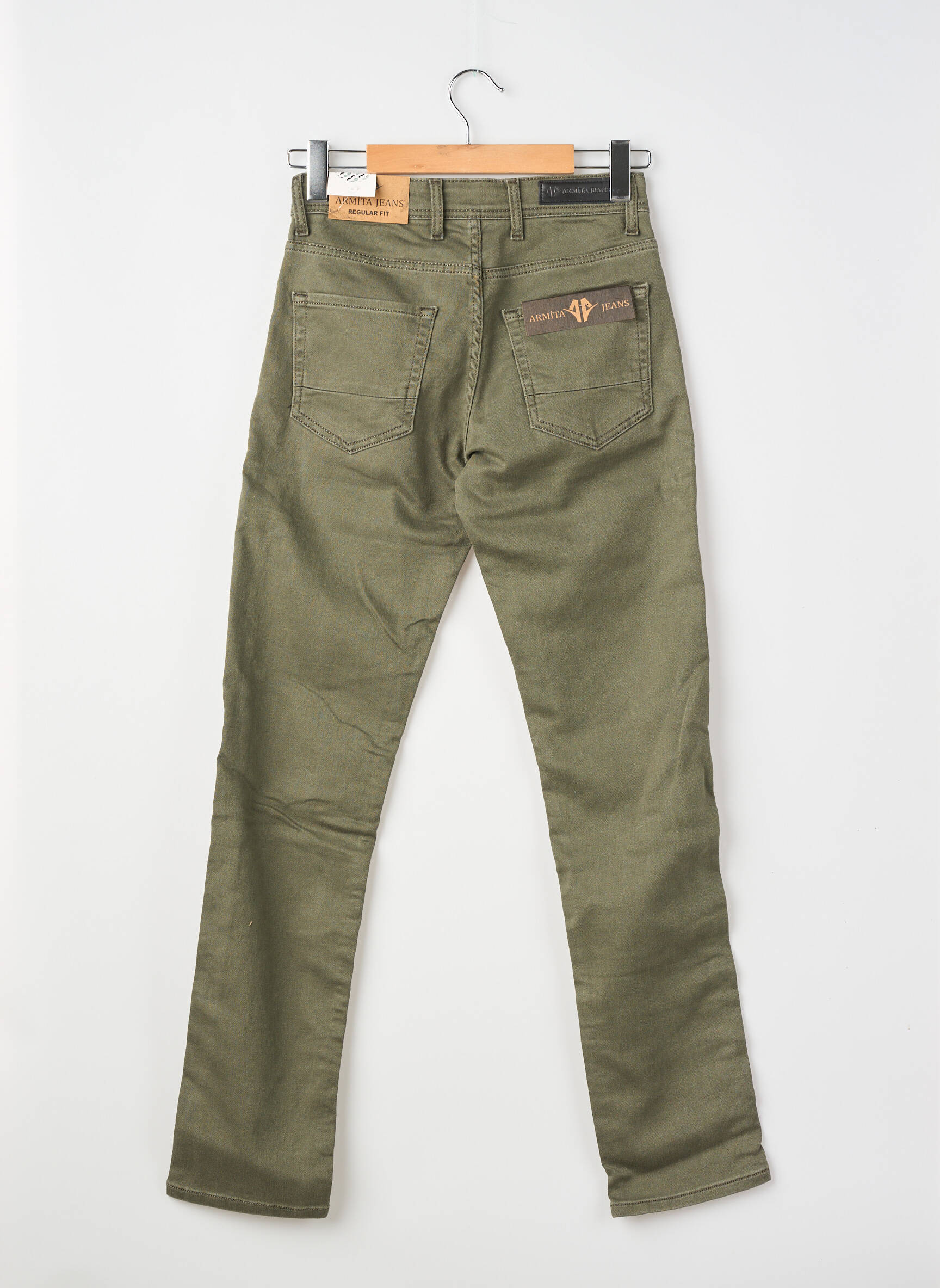 Pantalon slim stretch taille normale vert ARMITA femme