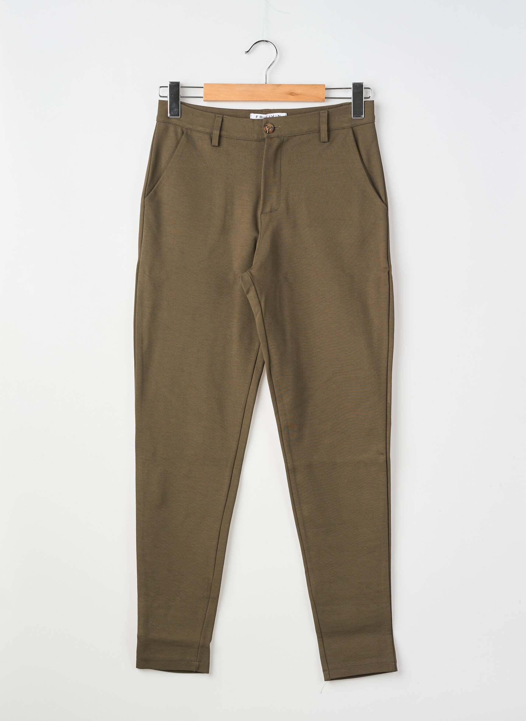 Pantalon chino stretch taille normale vert FRILIVIN femme