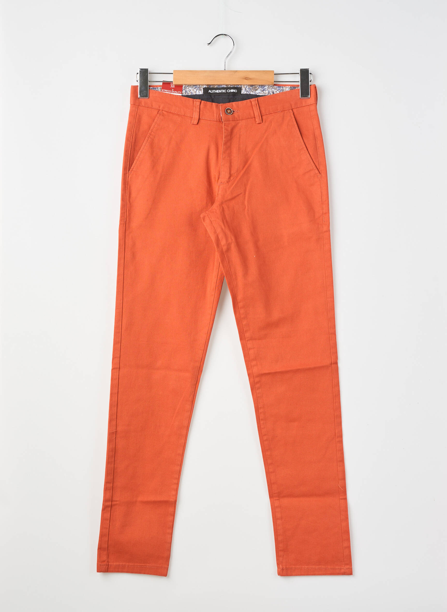 Pantalon chino poches taille normale orange YVES ENZO homme