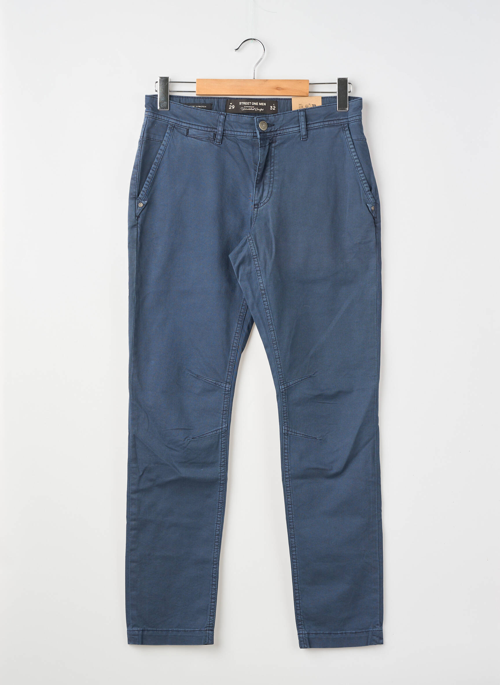 Pantalon chino poches taille normale bleu STREET ONE homme