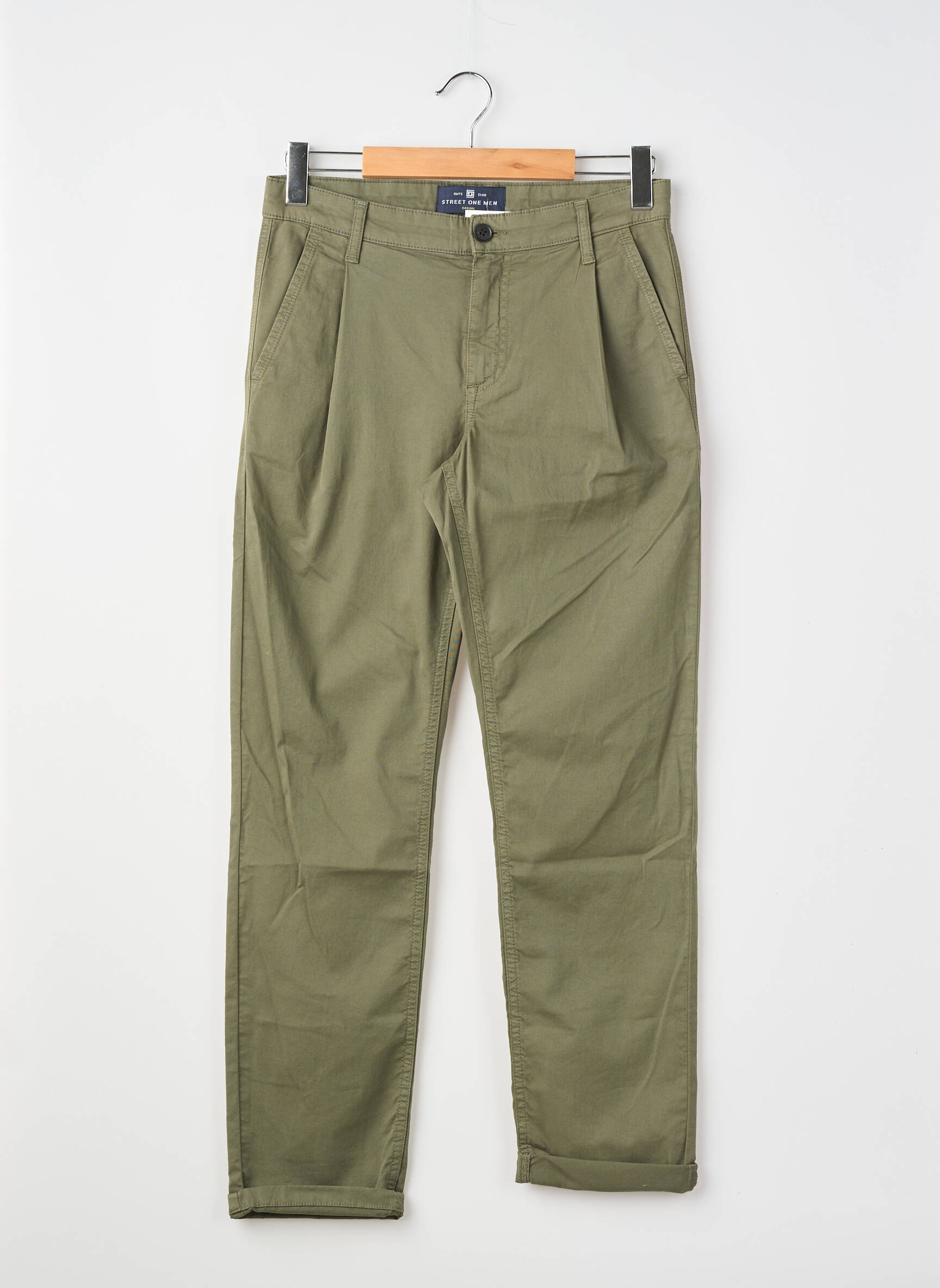 Pantalon chino poches taille normale vert STREET ONE homme