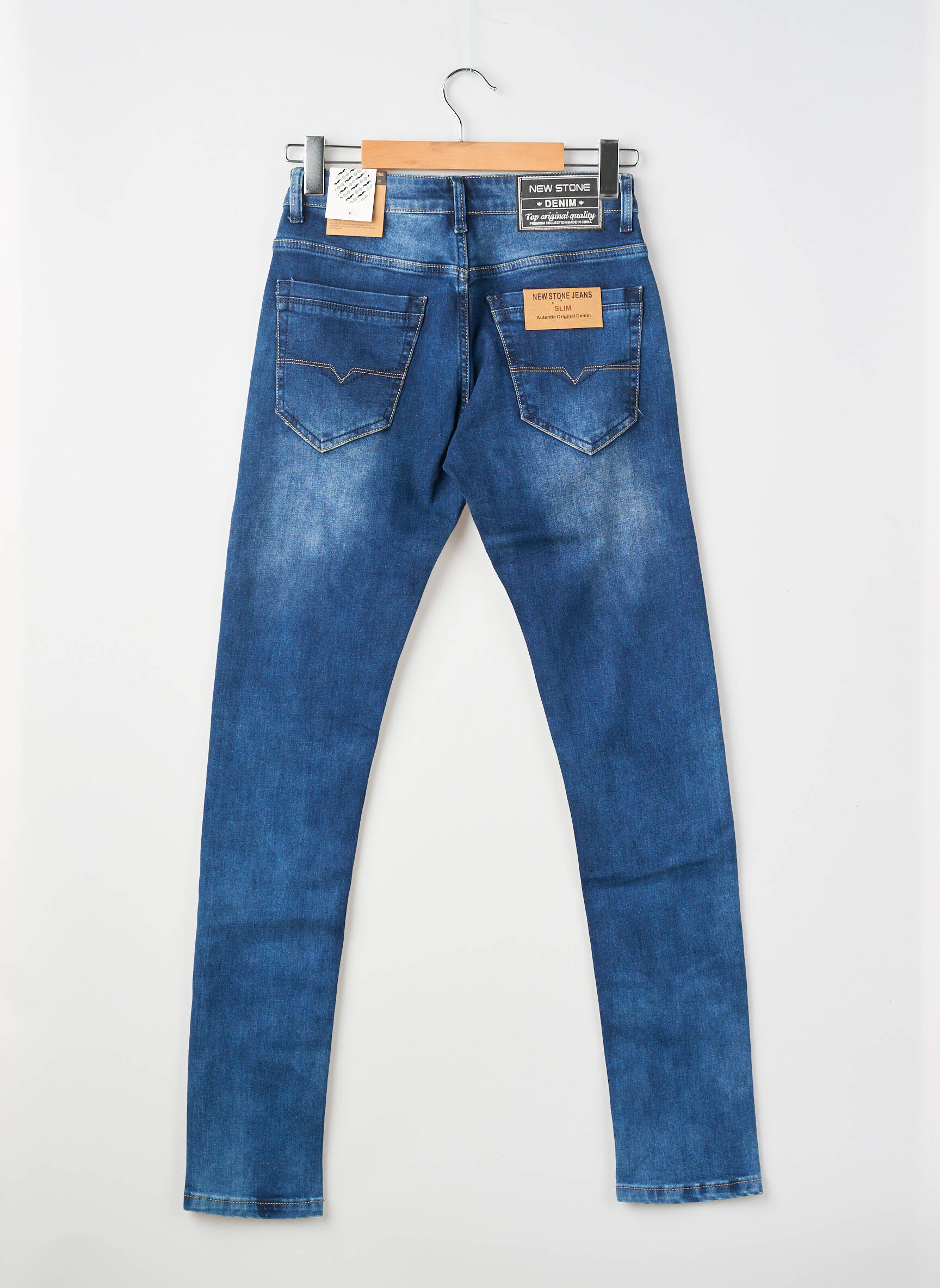 Jeans coupe slim tissage brut taille normale bleu NEWSTONE homme
