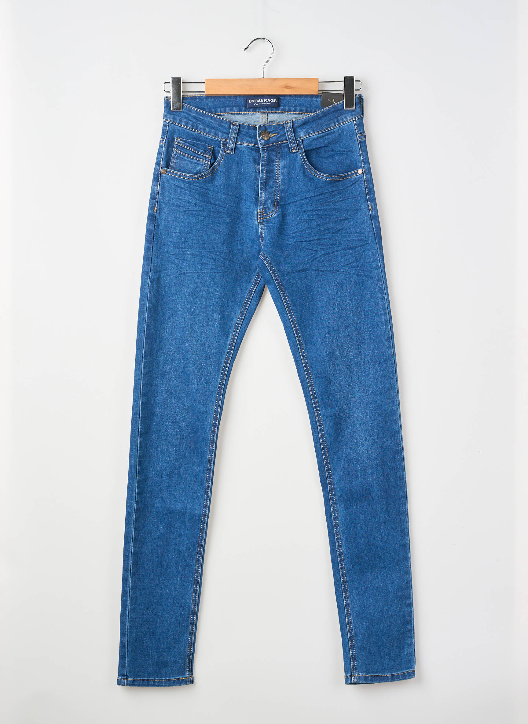 Jeans coupe slim tissage brut taille normale bleu URBAN RAGS homme