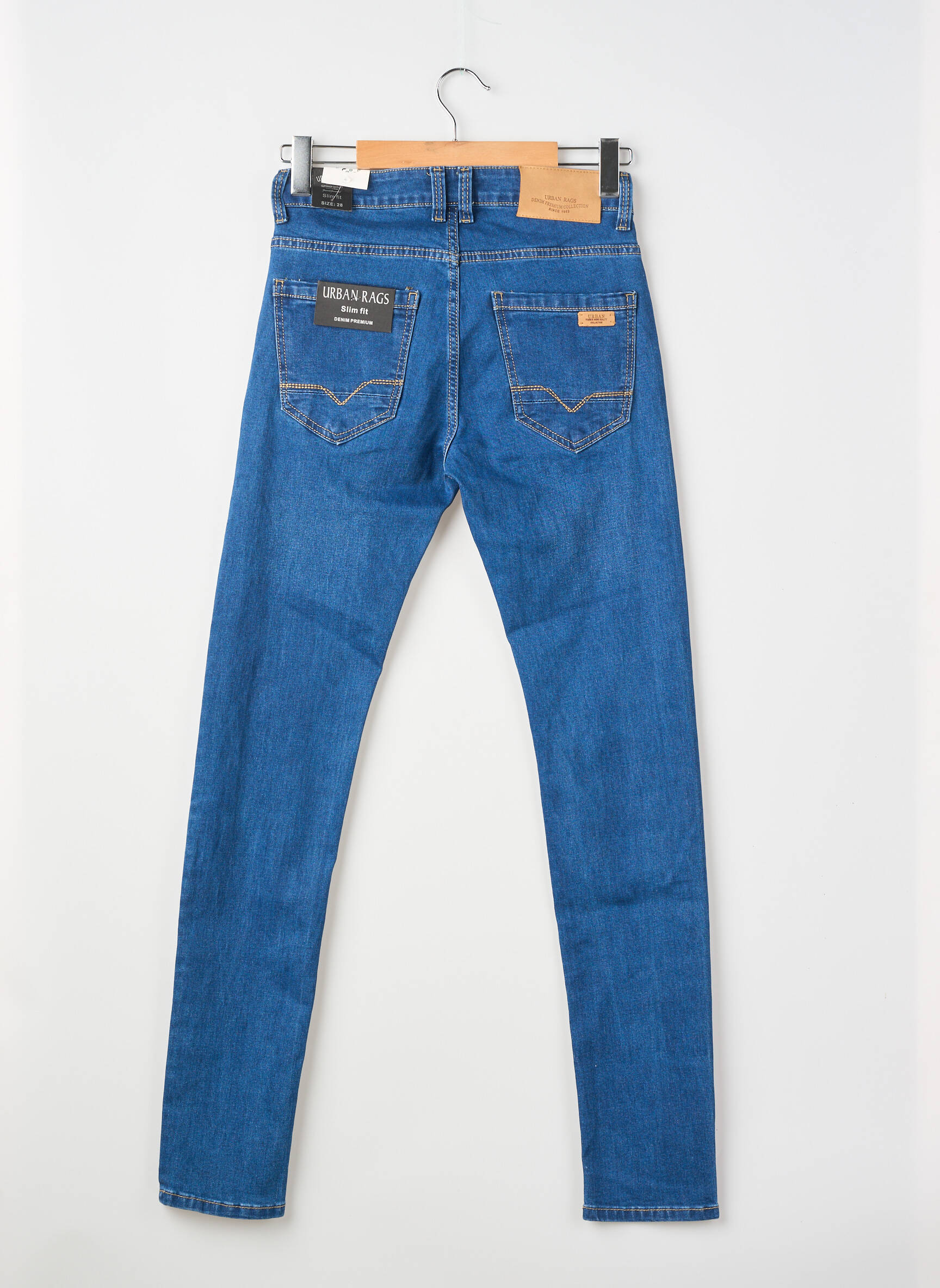 Jeans coupe slim tissage brut taille normale bleu URBAN RAGS homme
