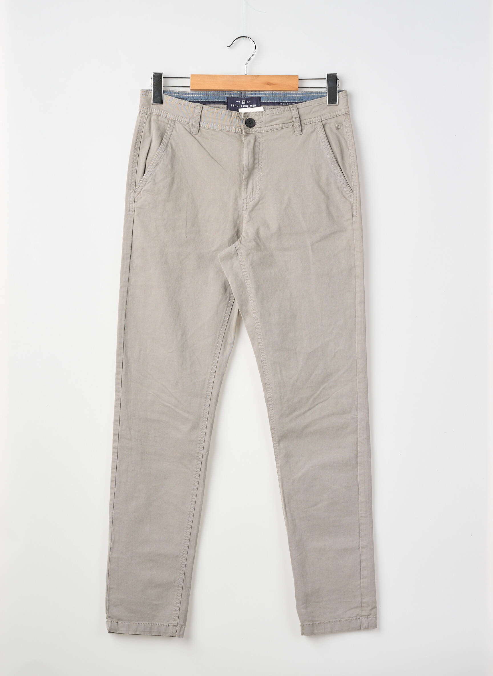 Pantalon chino poches taille normale gris STREET ONE homme